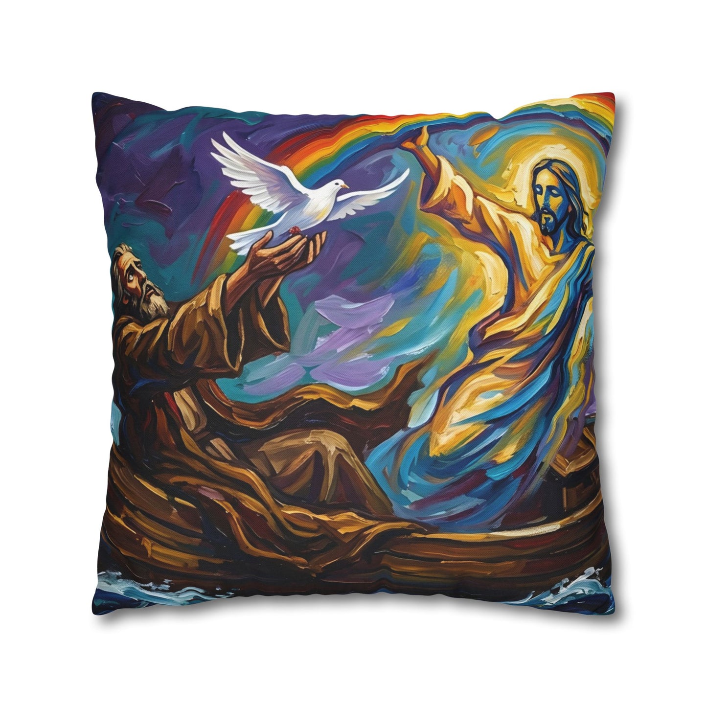 “Covenant of Hope - Noah Releases the Dove” - Pillowcase