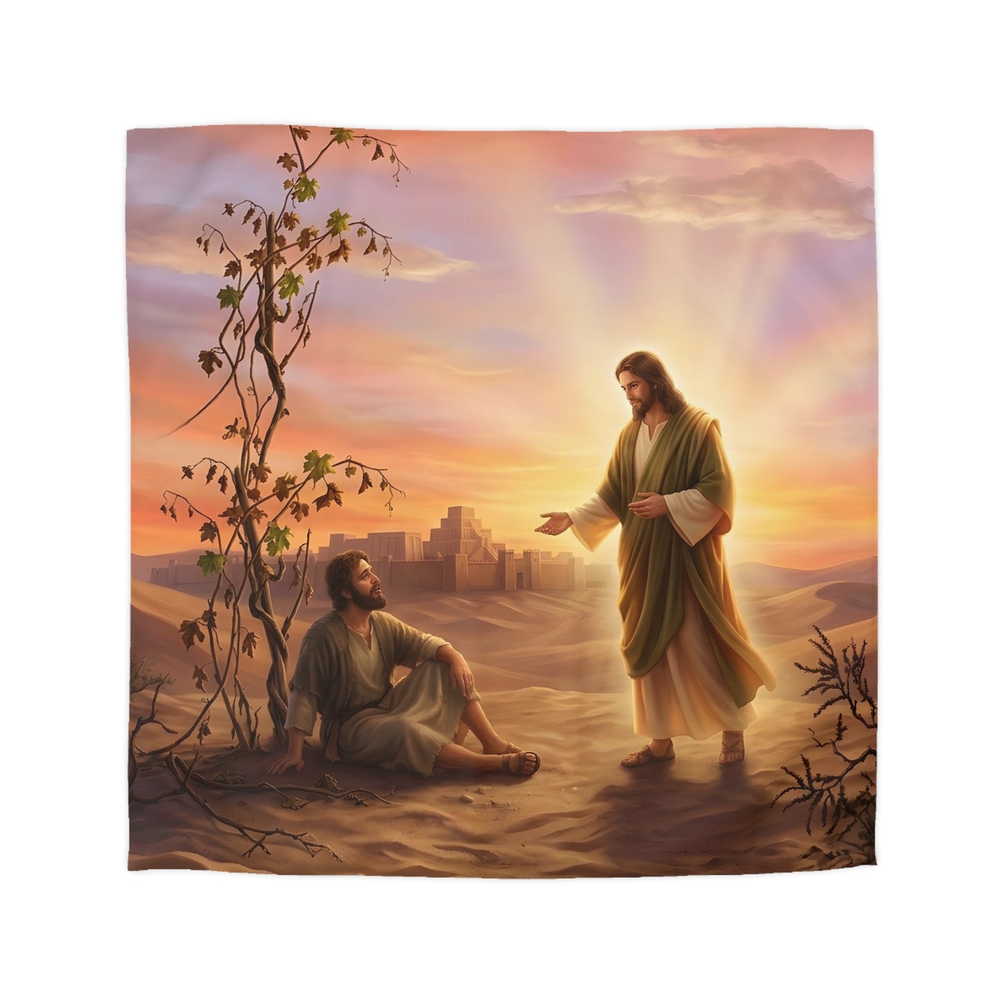 “Withered Vine - Jonah's Lesson in Mercy” - Duvet Cover