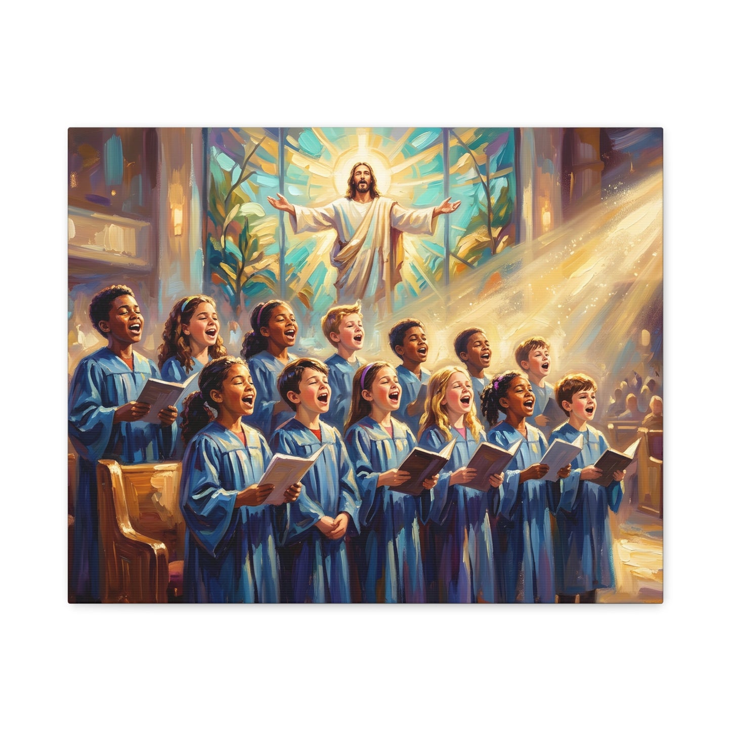 “Make a Joyful Noise - Children Sing Praise” - Canvas Art