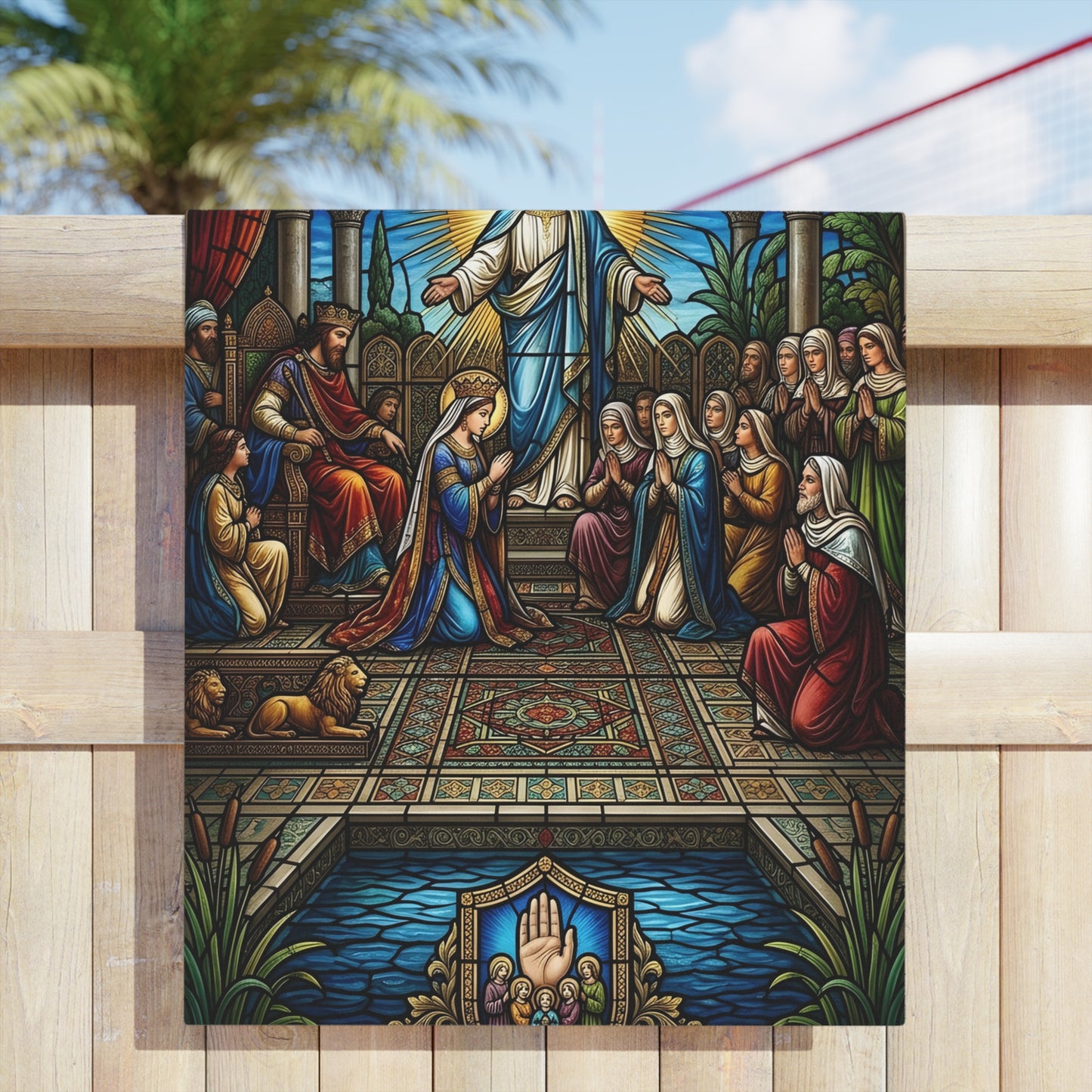 “For Such a Time As This - Esther Before King Ahasuerus” - Beach Towel