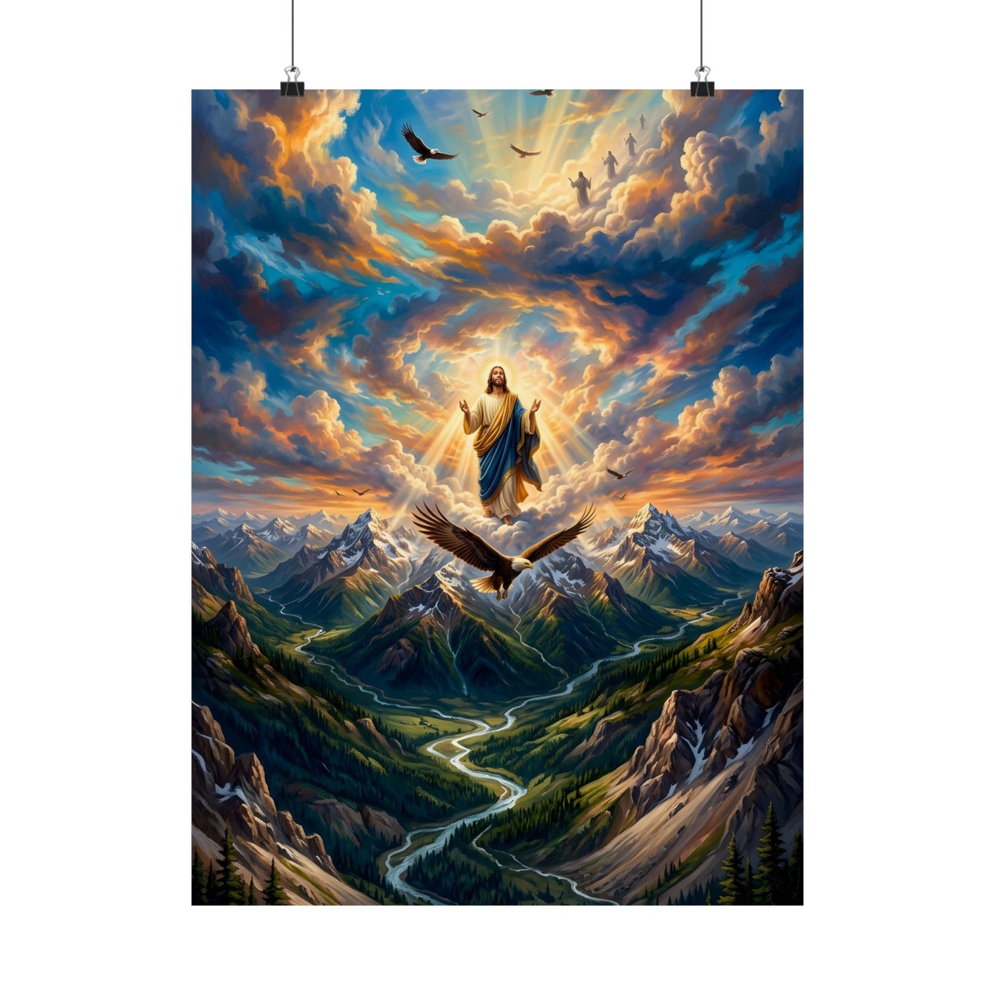 “Soaring Like Eagles - Hope in the Lord Over Mountains” - Poster