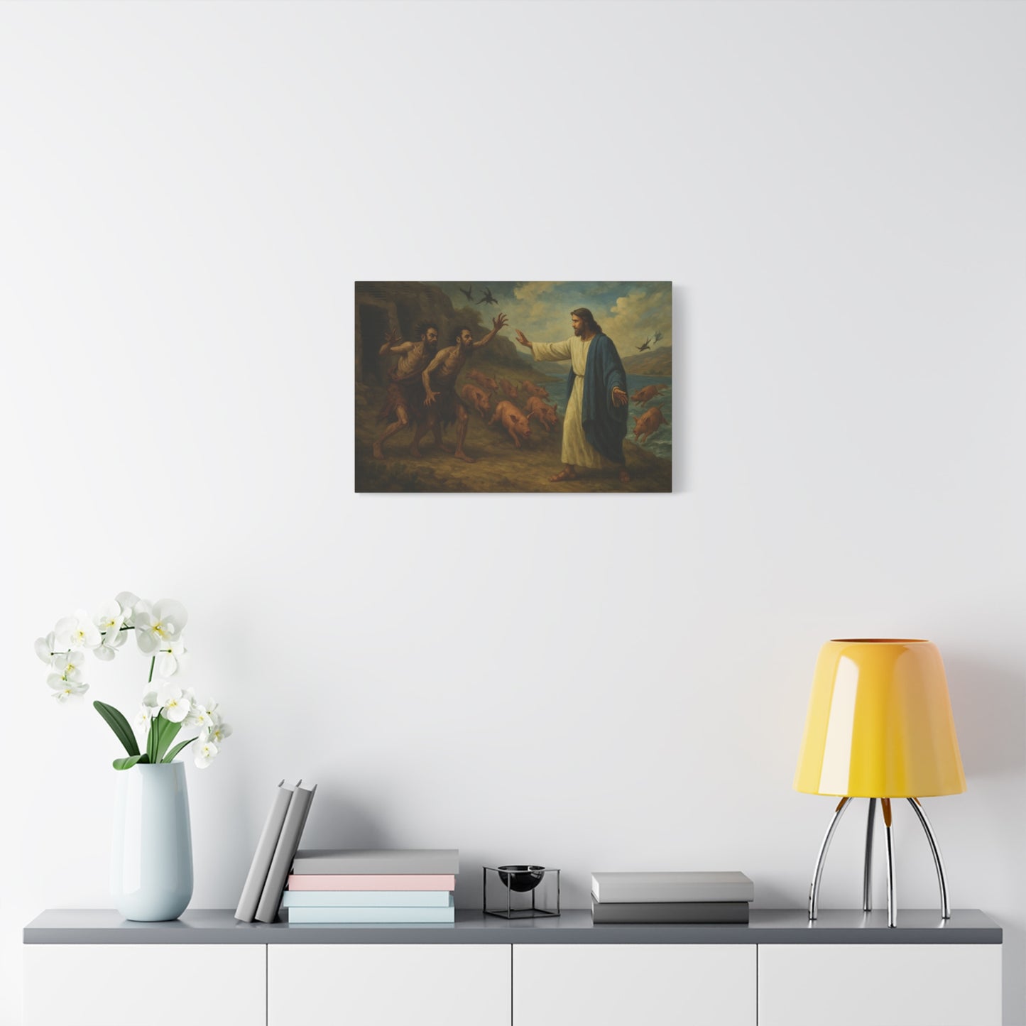 “Deliverance on the Shore – Jesus Frees the Two Demoniacs” - Canvas Art