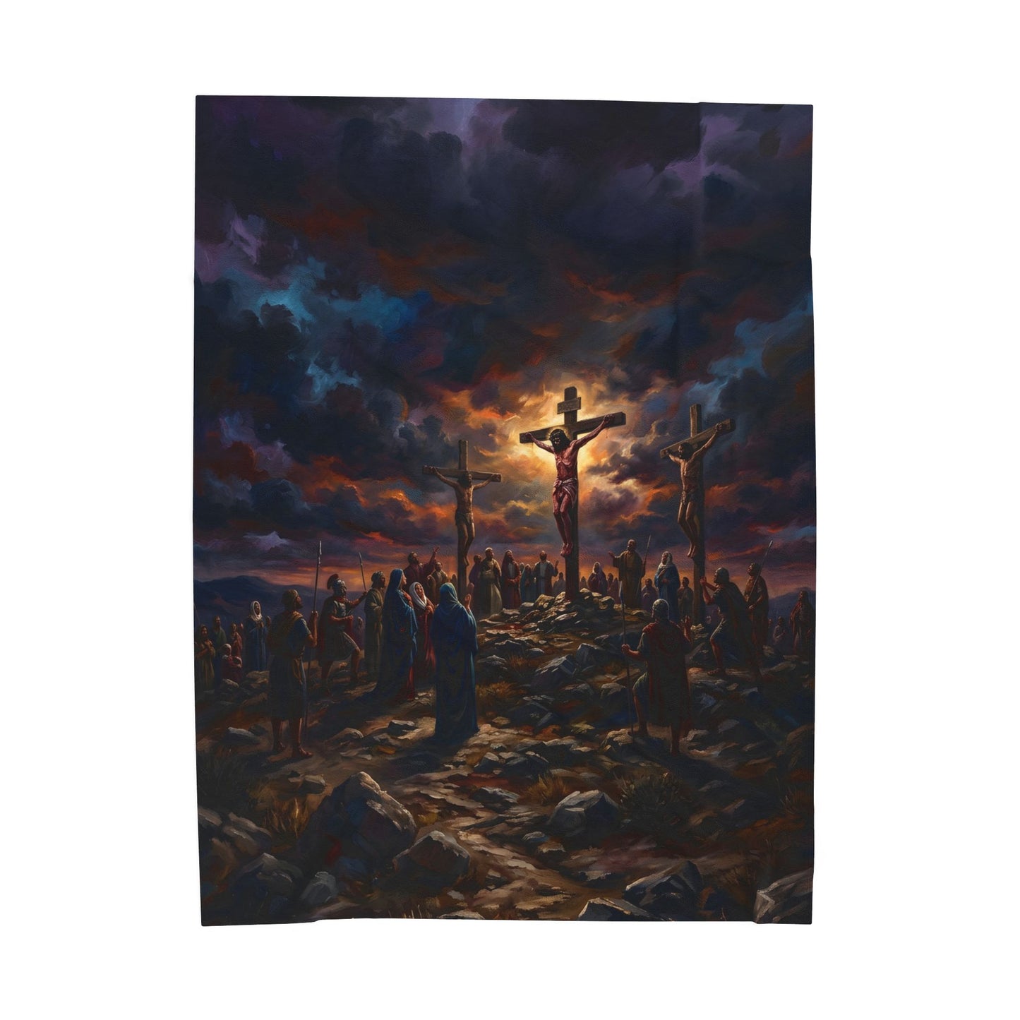 “It Is Finished - The Crucifixion at Calvary” - Plush Blanket