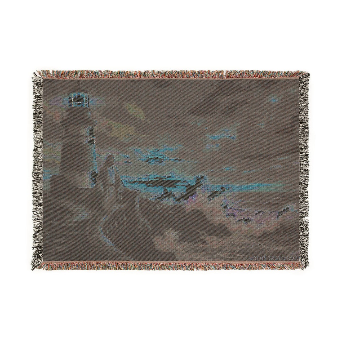 “Steadfast Hope - Lighthouse in the Storm” - Woven Blanket