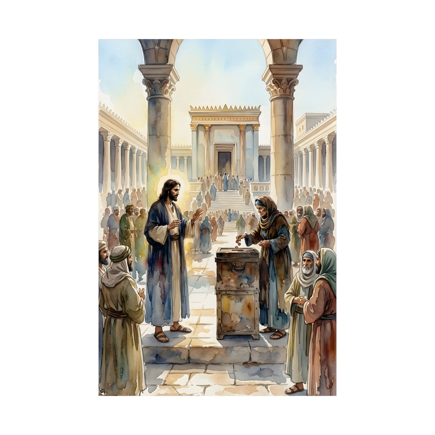 “Her Offering - The Widow's Mite at the Temple” - Poster