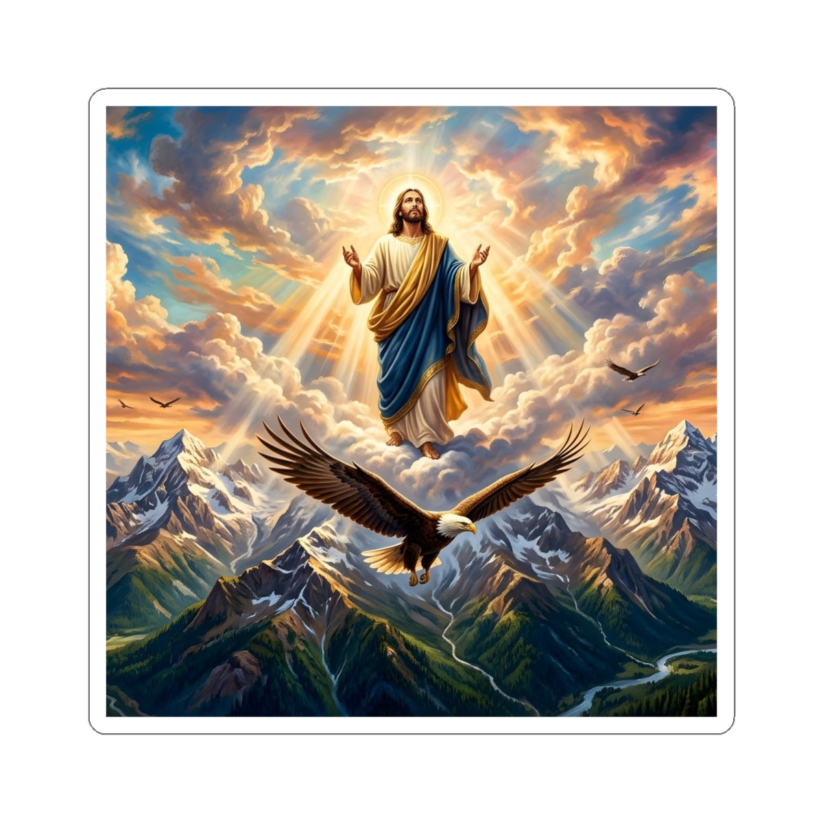 “Soaring Like Eagles - Hope in the Lord Over Mountains” - Sticker