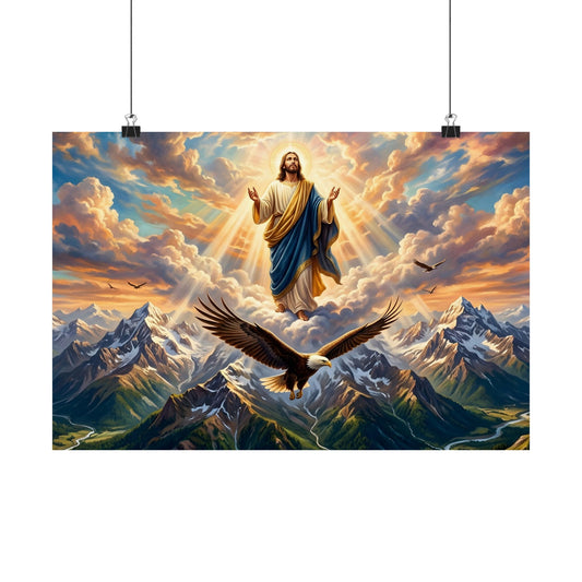 “Soaring Like Eagles - Hope in the Lord Over Mountains” - Poster