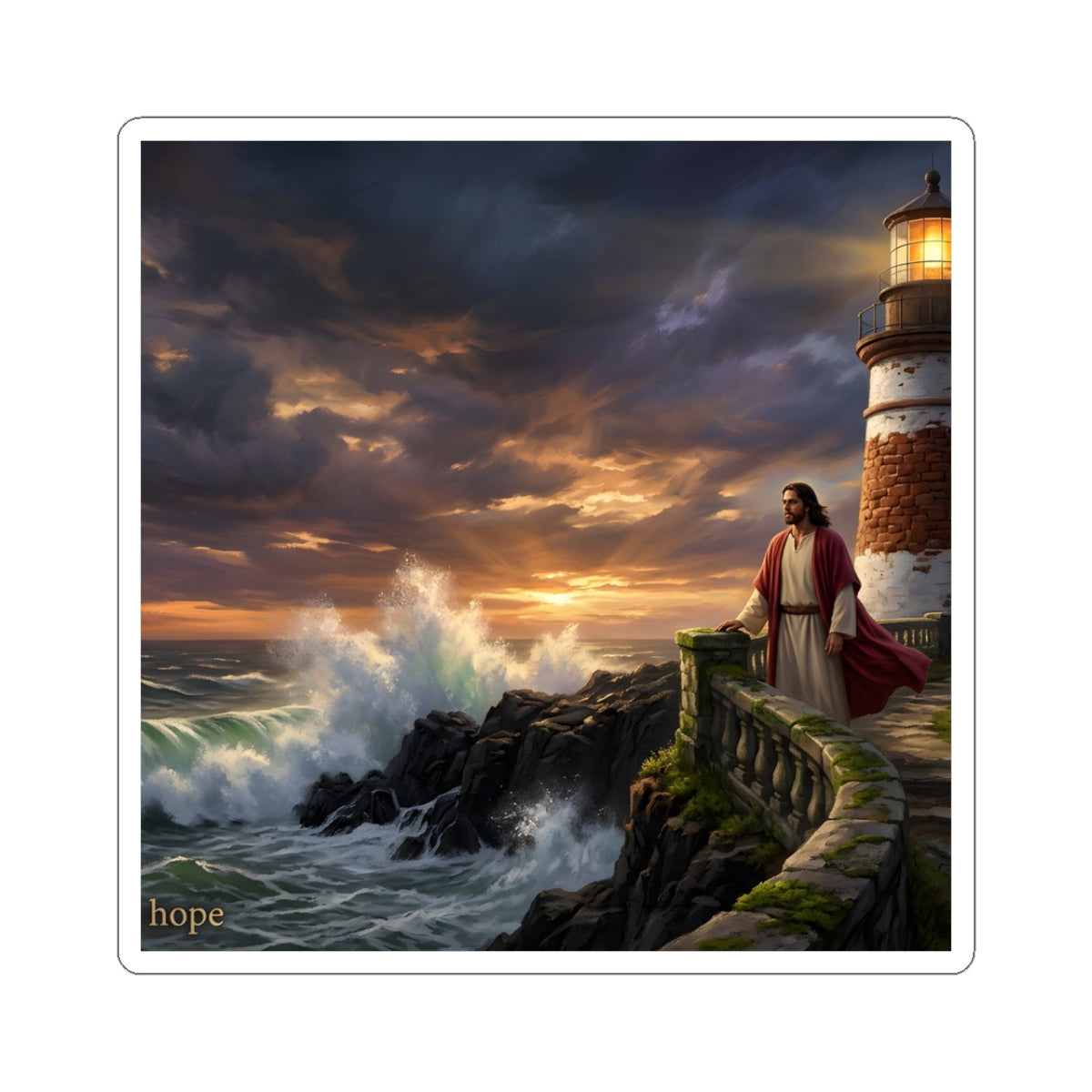 “Steadfast Hope - Lighthouse in the Storm” - Sticker