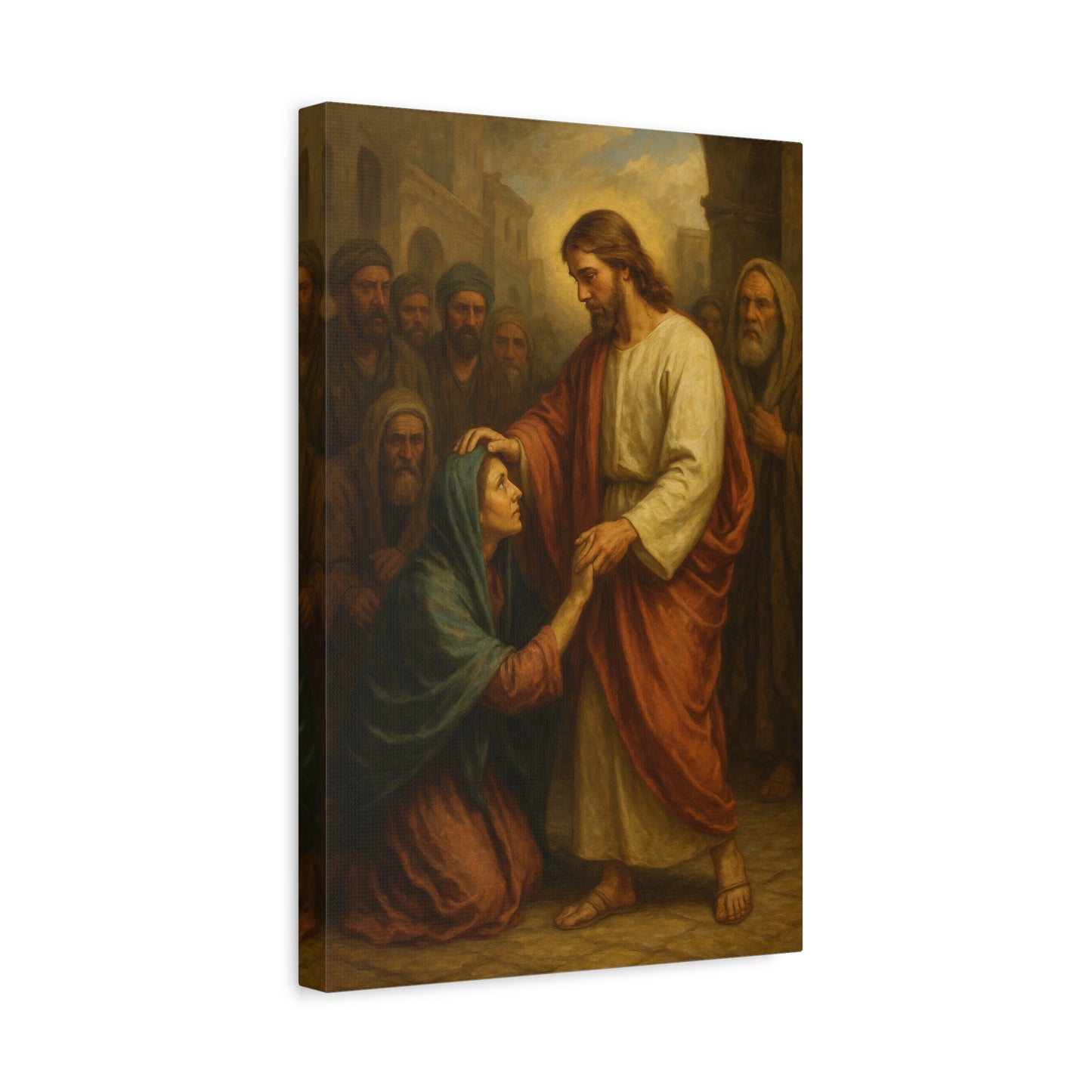 “Daughter, Be Made Whole – Jesus Heals the Woman with the Issue of Blood” - Canvas Art