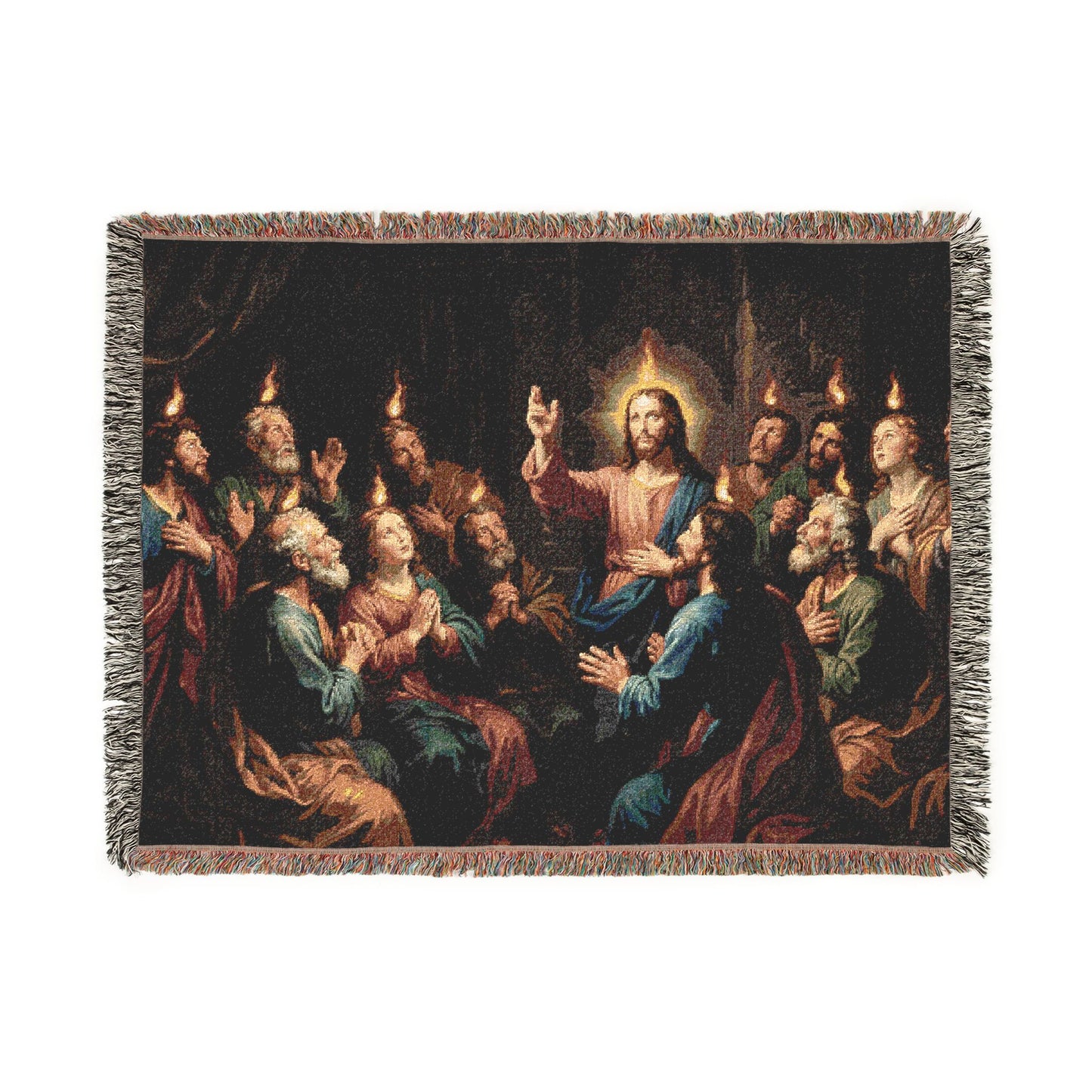 “Tongues of Fire - The Pentecost Outpouring” - Woven Blanket