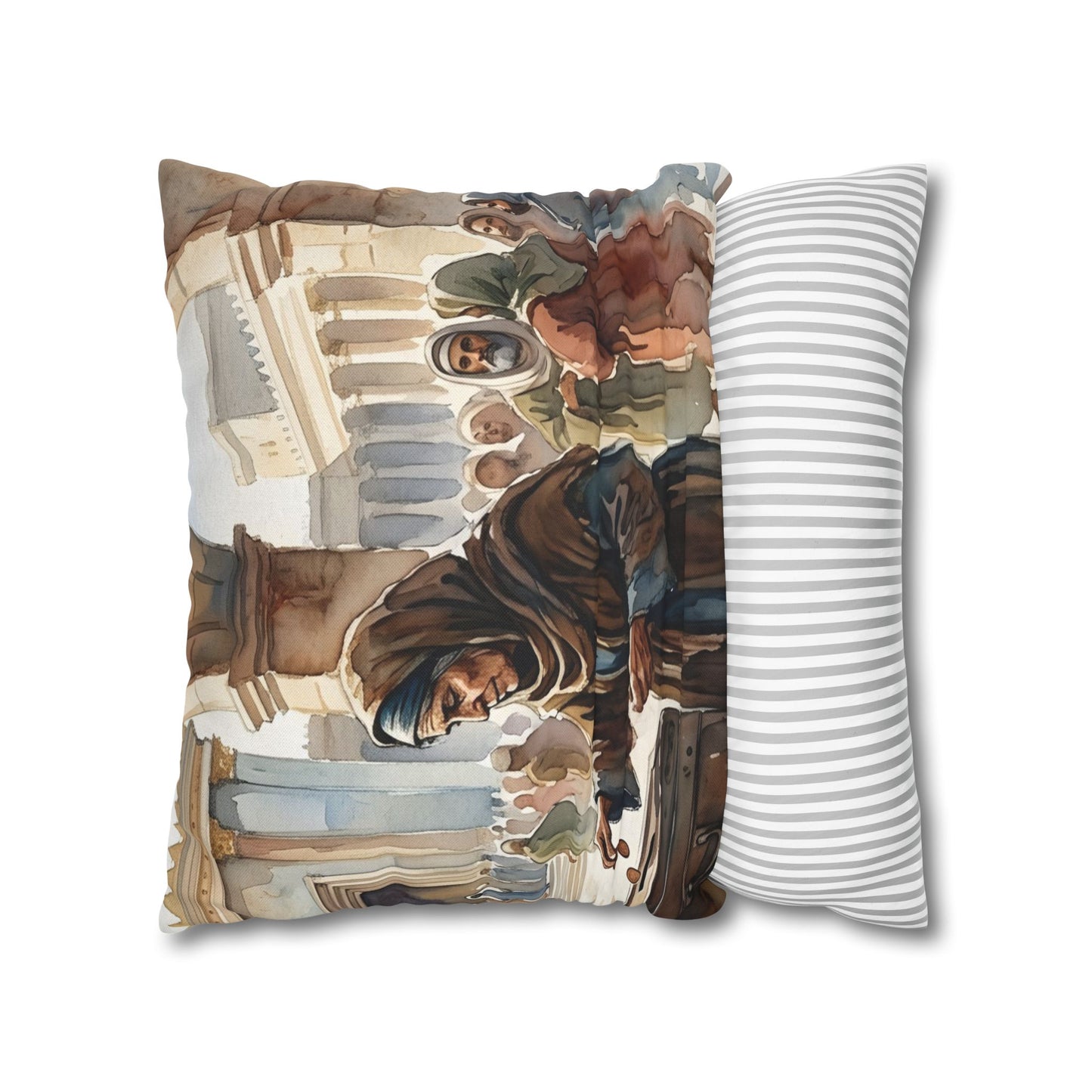 “Her Offering - The Widow's Mite at the Temple” - Pillowcase