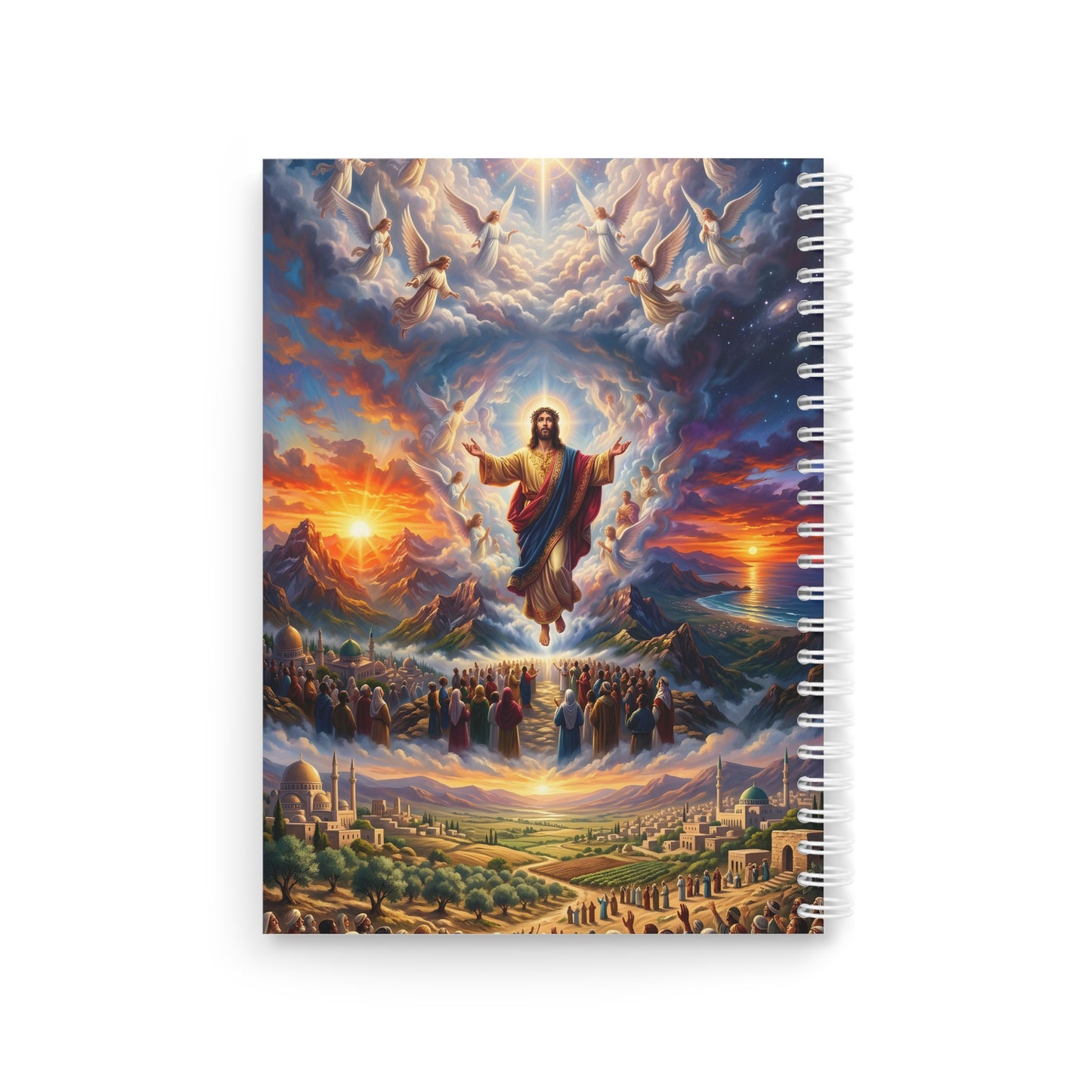 “From Sunrise to Sunset - God Enthroned Above All Nations” - Spiral Notebook