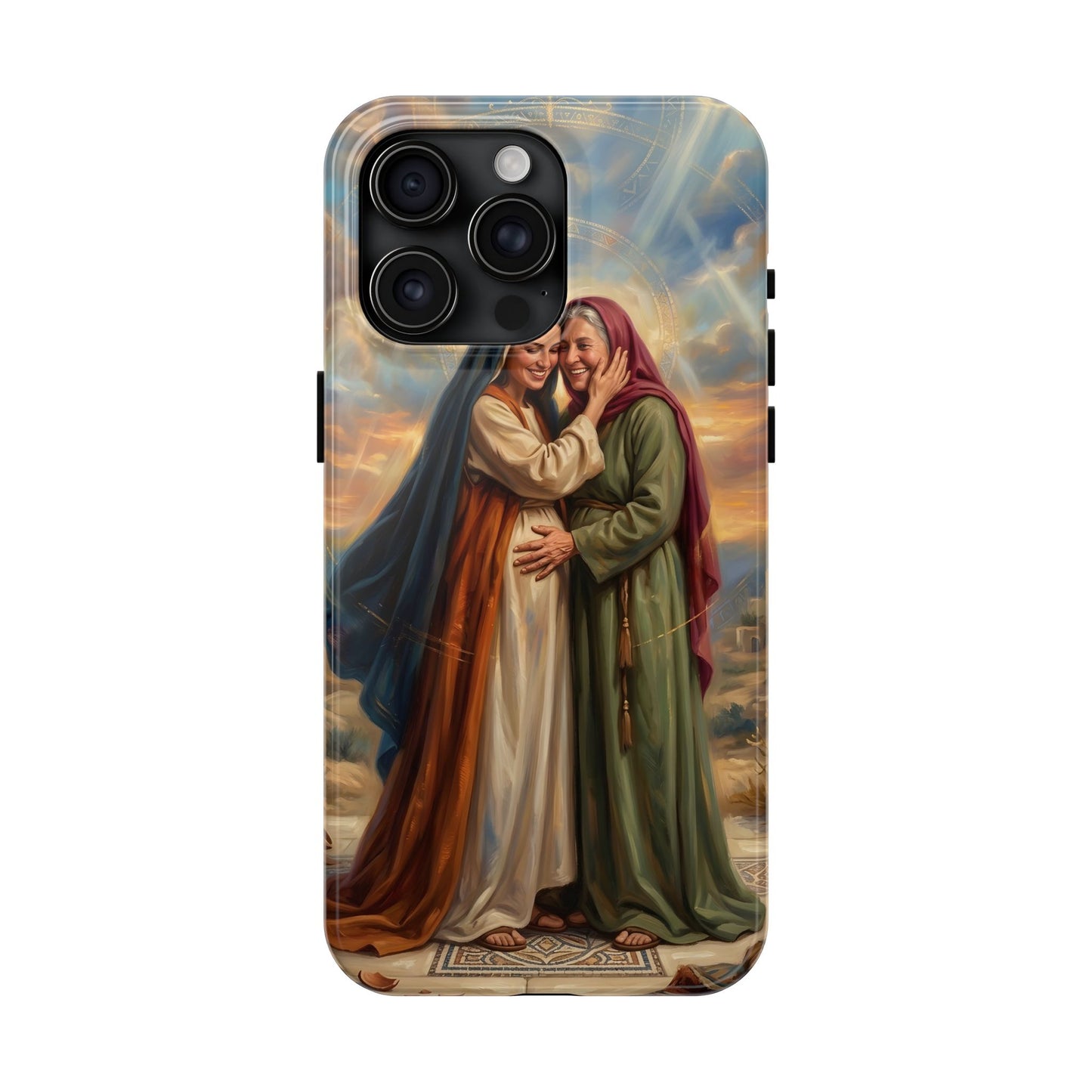 “Blessed Among Women - Mary and Elizabeth Embrace” - Phone Case
