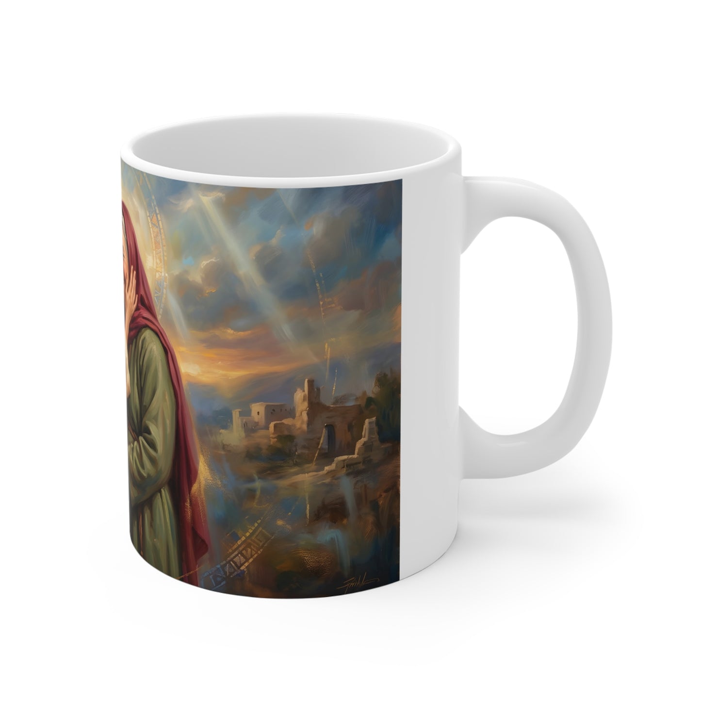 “Blessed Among Women - Mary and Elizabeth Embrace” - Coffee Mug