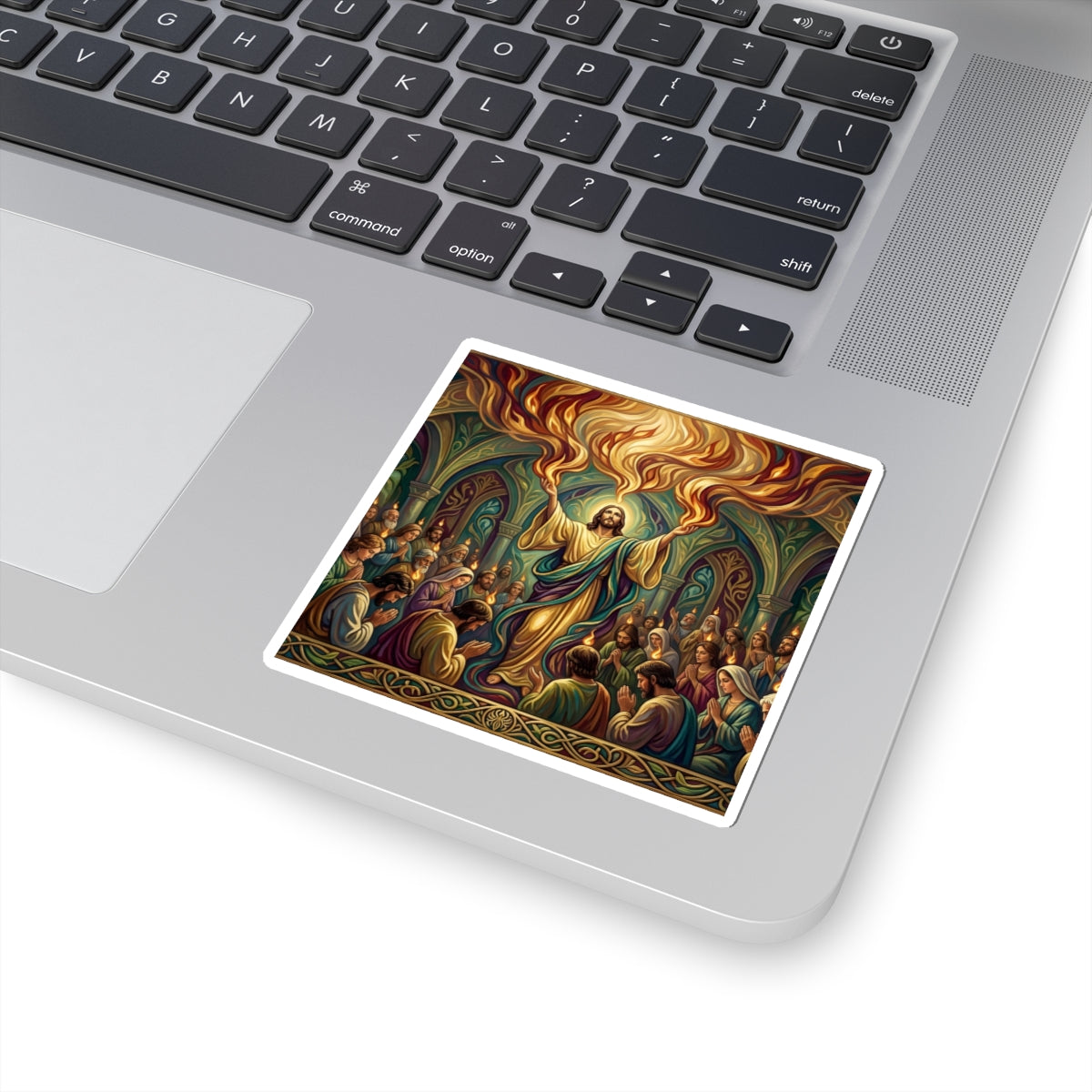 “Spirit Poured Out - Pentecost Flames Descending” - Sticker