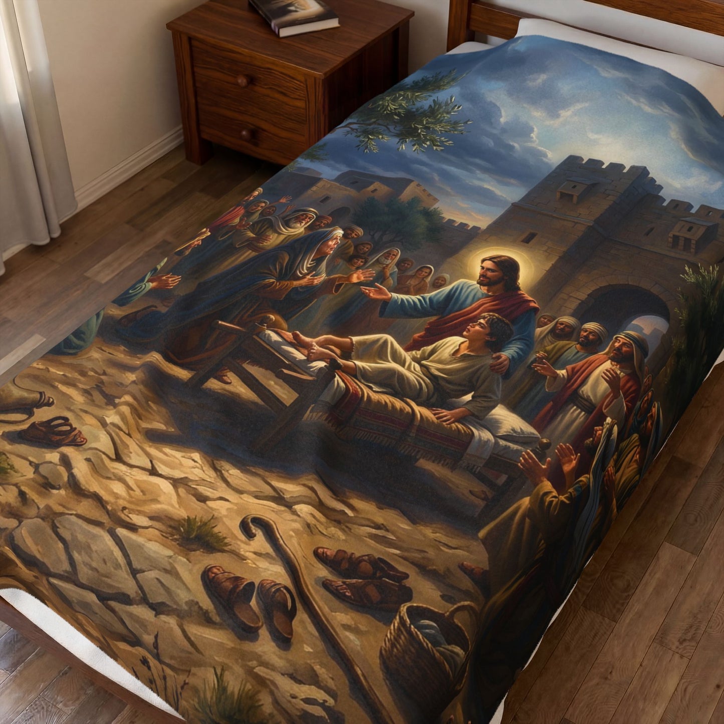 “Arise, Young Man - Resurrection at Nain” - Plush Blanket