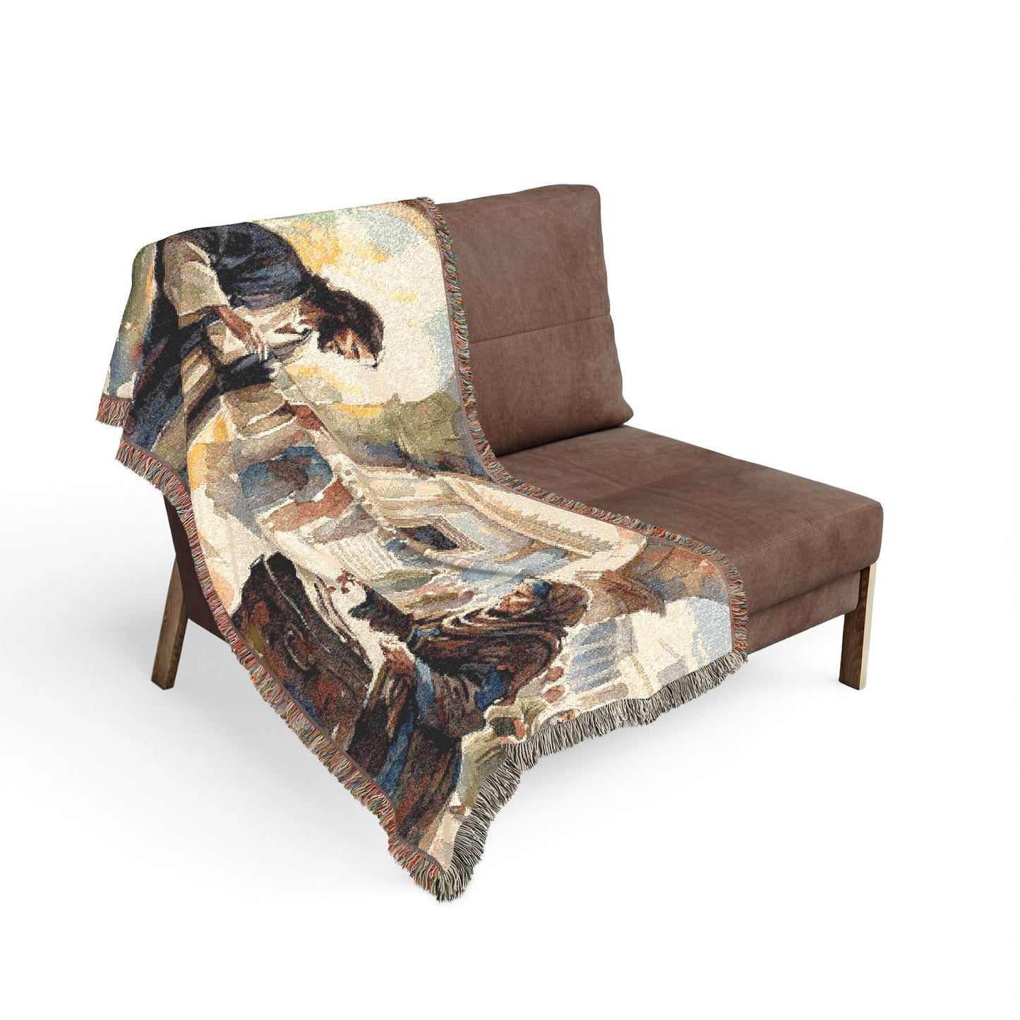 “Her Offering - The Widow's Mite at the Temple” - Woven Blanket