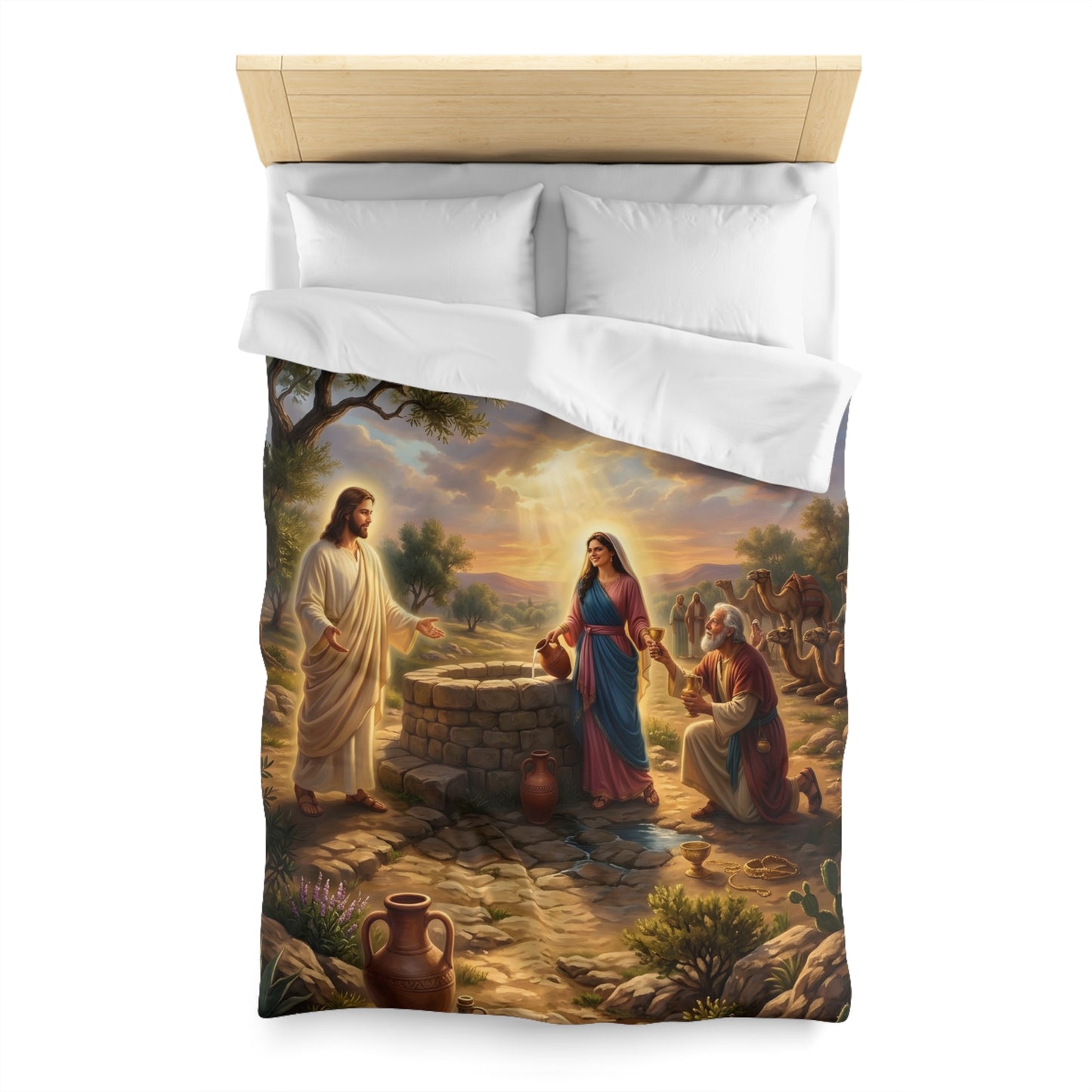 “Providence Unveiled - Rebekah at the Well” - Duvet Cover