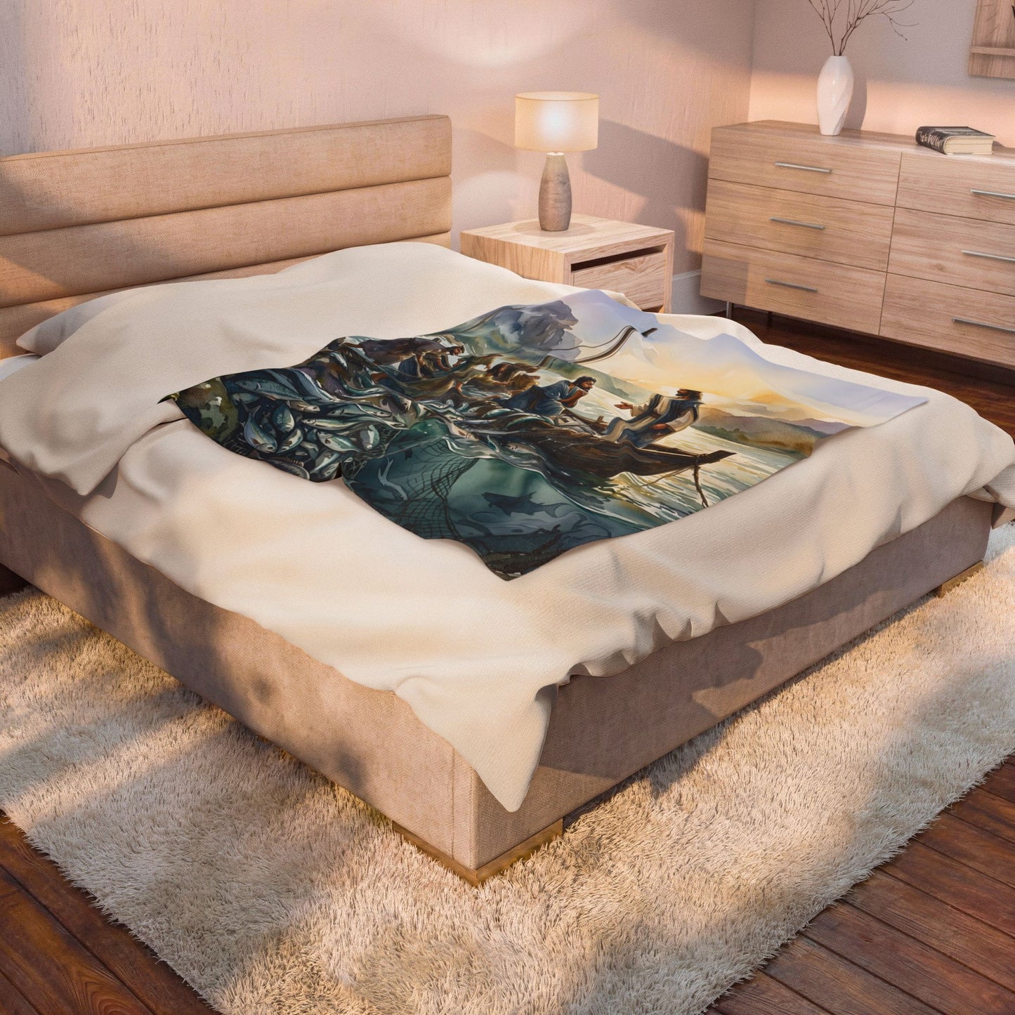 “Cast Your Nets - The Miraculous Catch” - Plush Blanket