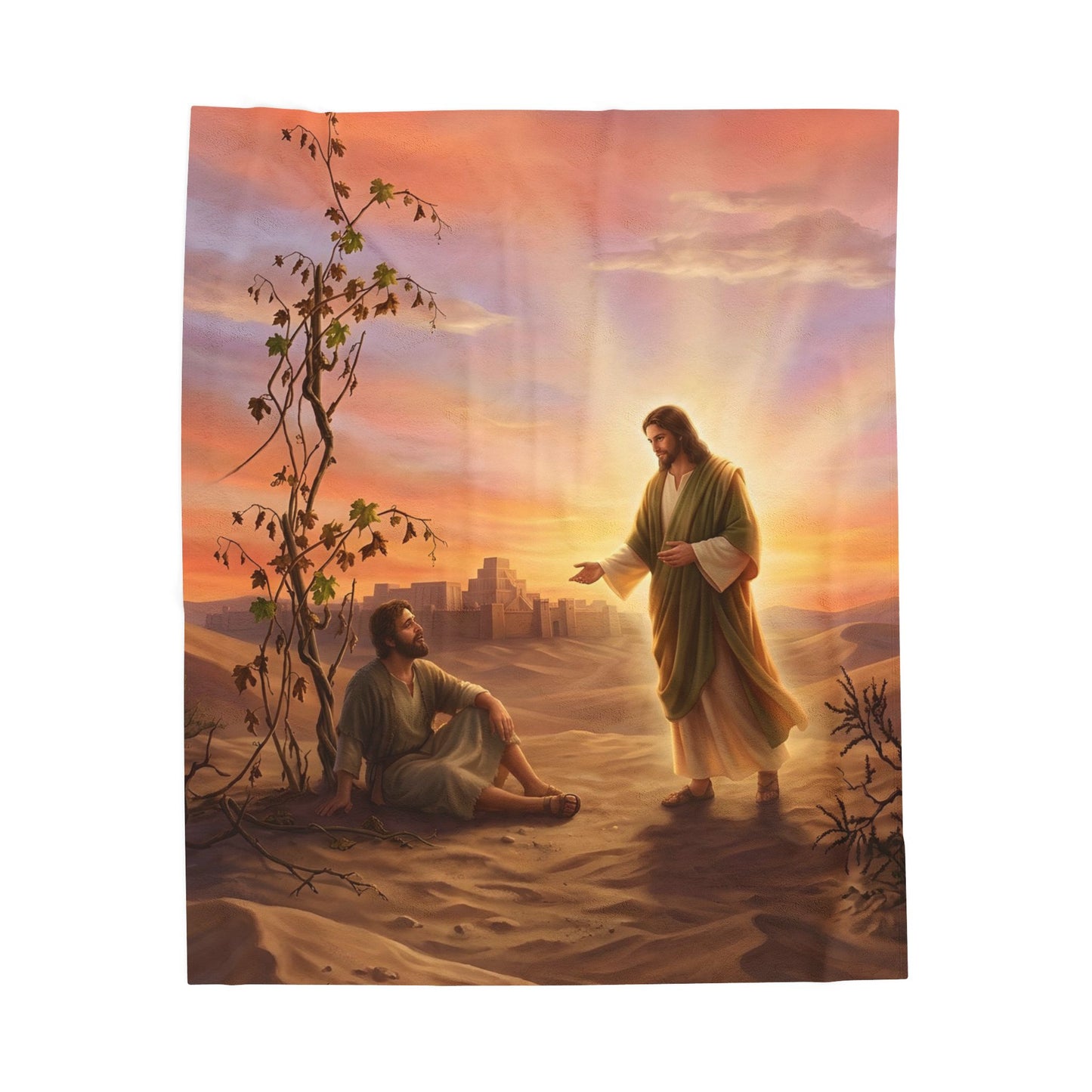 “Withered Vine - Jonah's Lesson in Mercy” - Plush Blanket