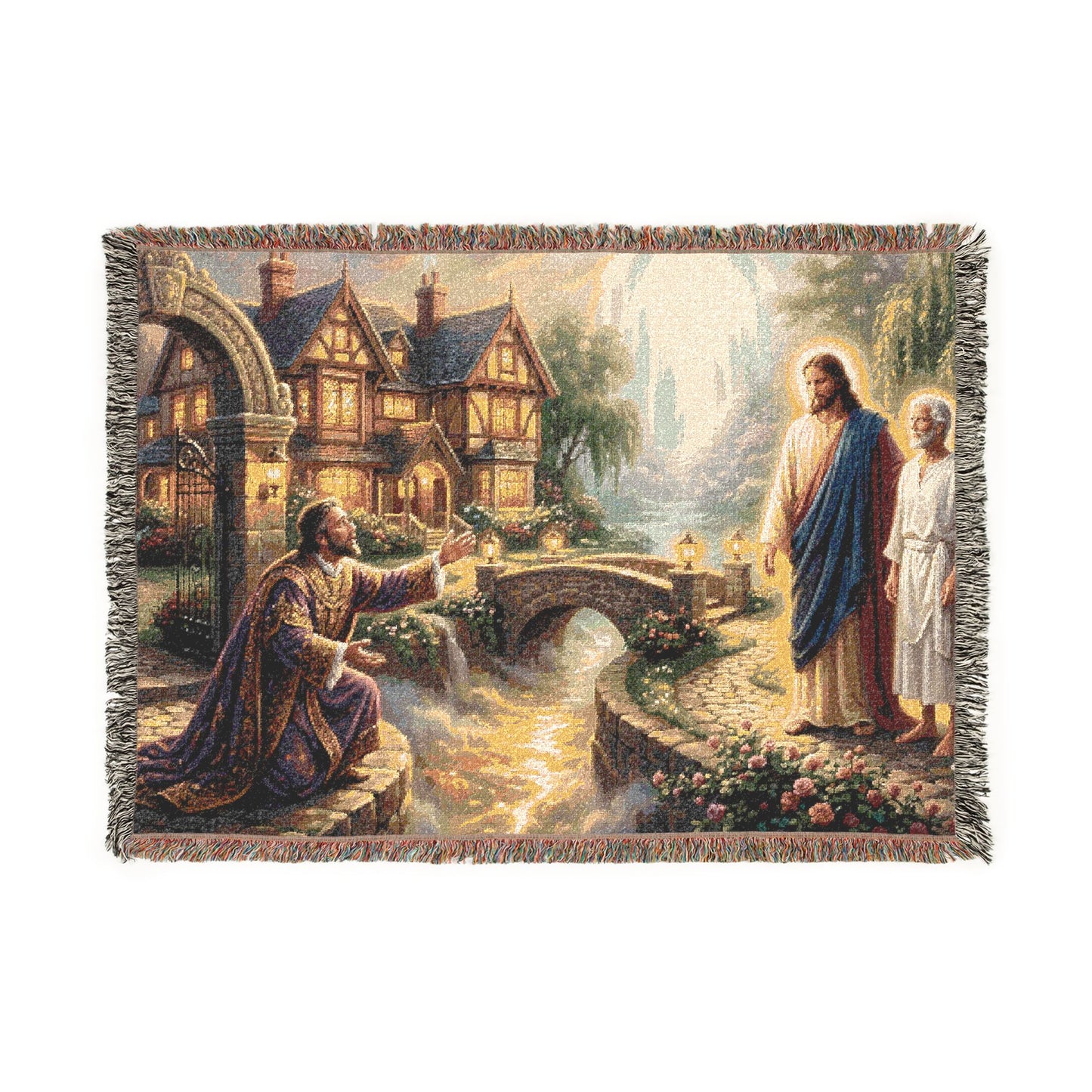 “The Great Reversal - Lazarus at the Rich Man’s Gate” - Woven Blanket