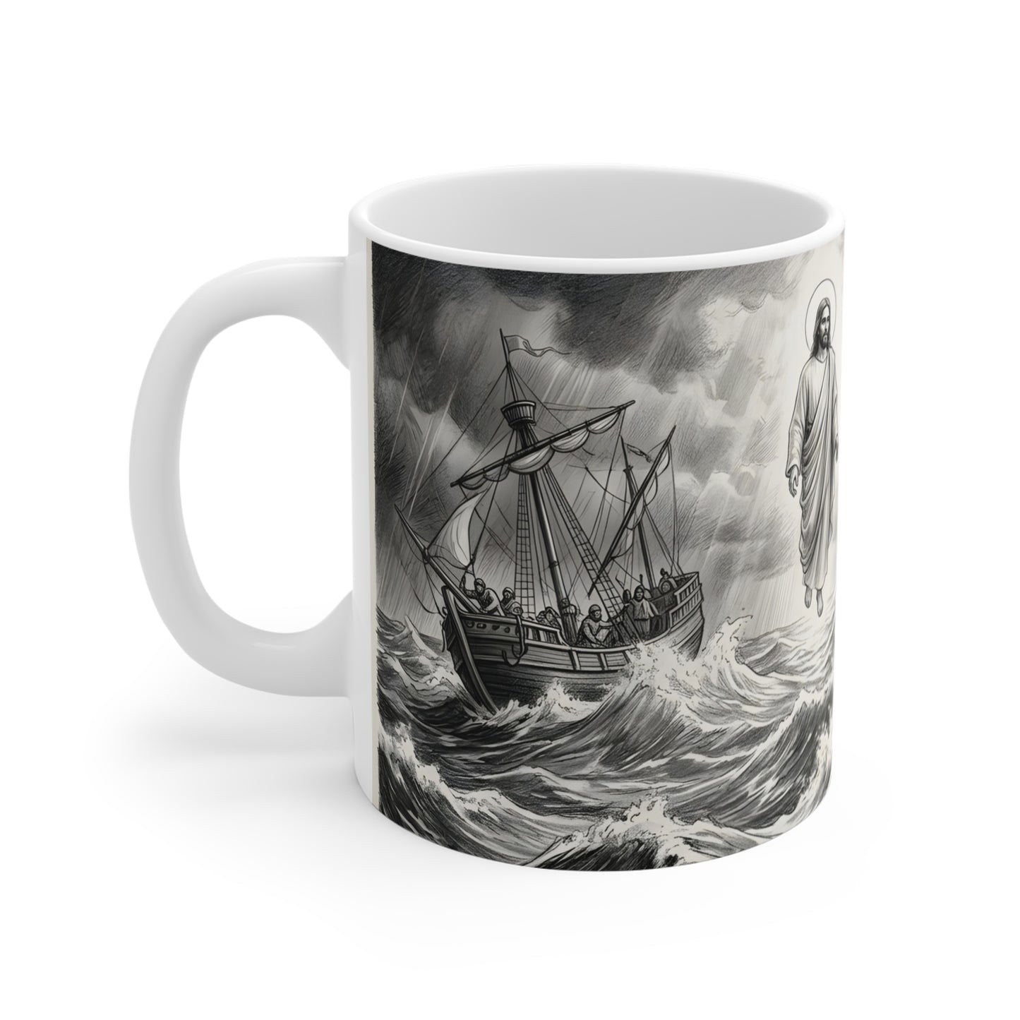 Jonah being swallowed by the great fish - Coffee Mug