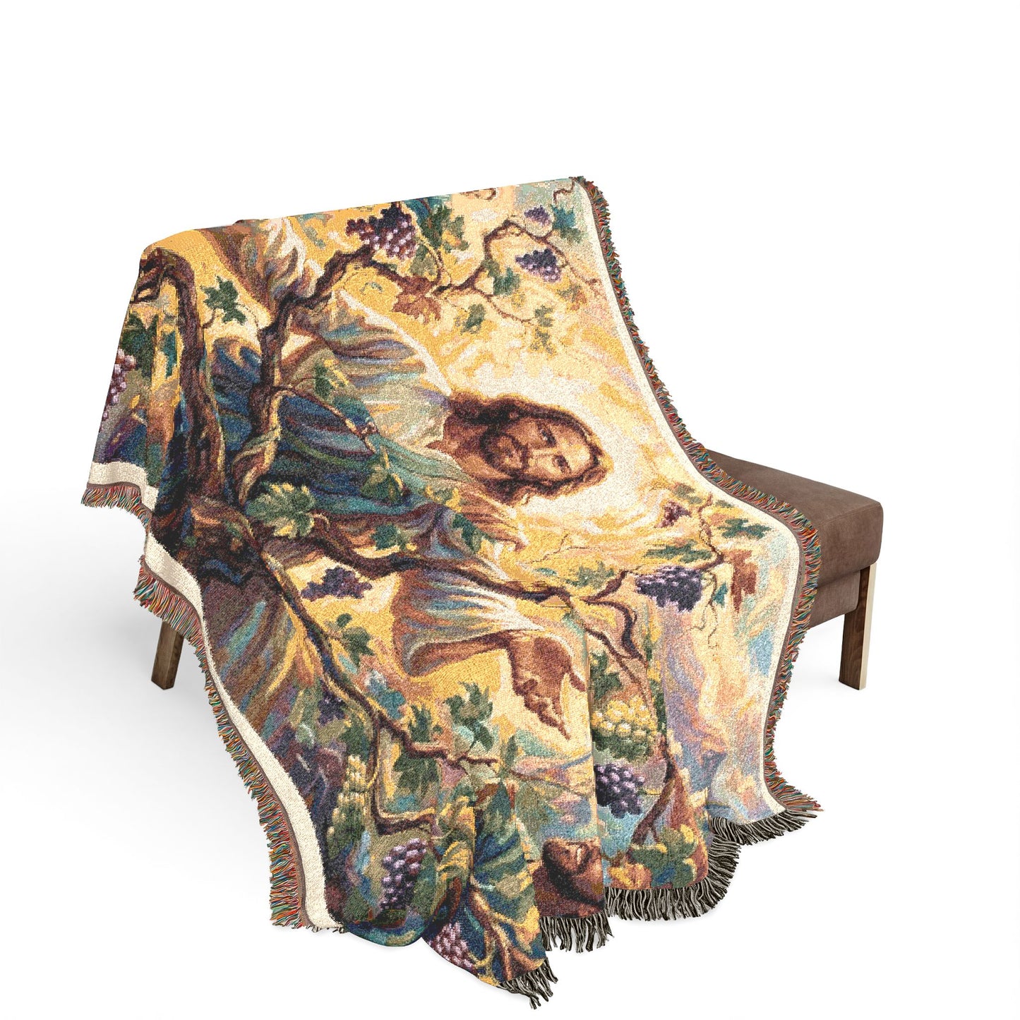 “I Am the True Vine - Abide in My Love” - Woven Blanket