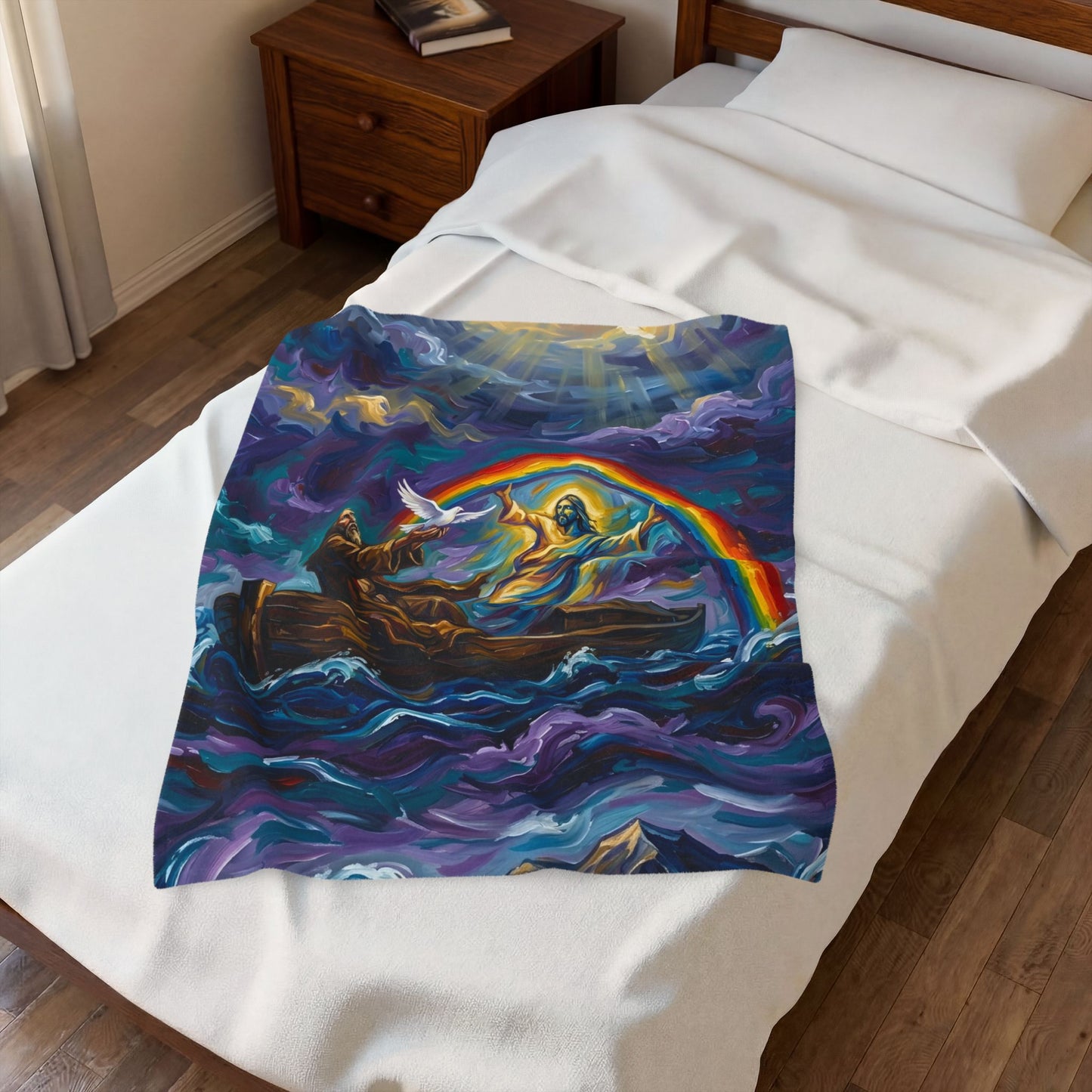 “Covenant of Hope - Noah Releases the Dove” - Plush Blanket
