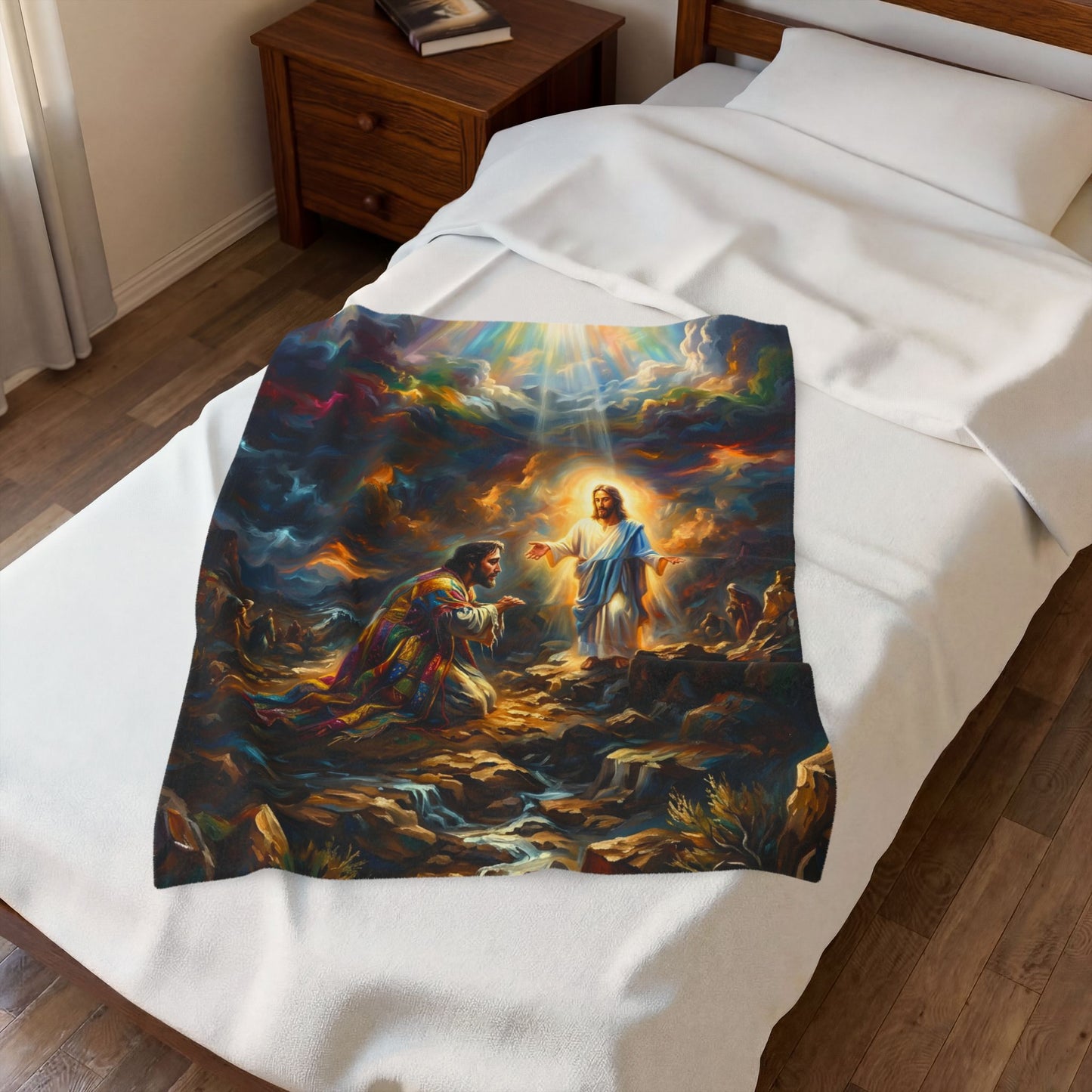 “Coat of Many Colors - Joseph's Enduring Faith” - Plush Blanket