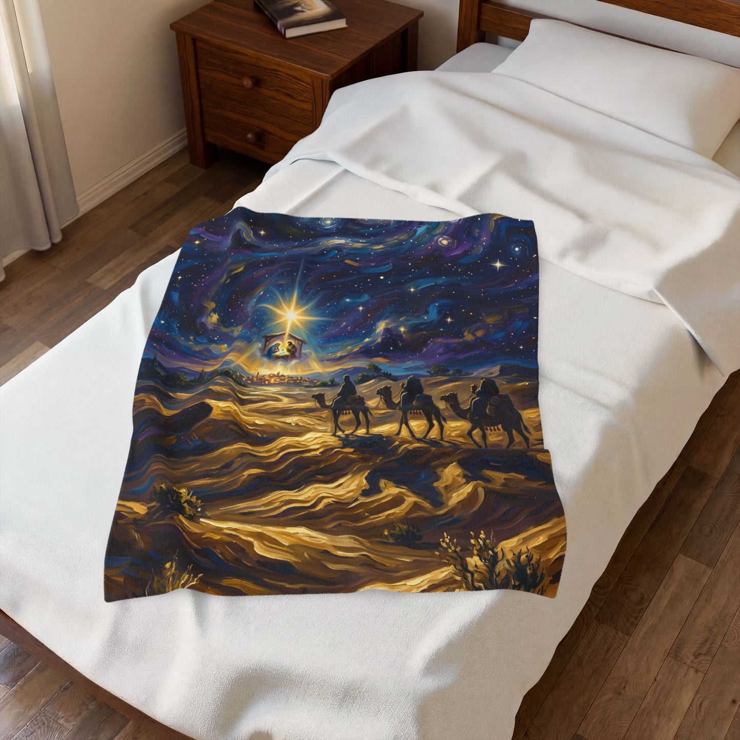 “Journey to Bethlehem - Wise Men Follow the Star” - Plush Blanket