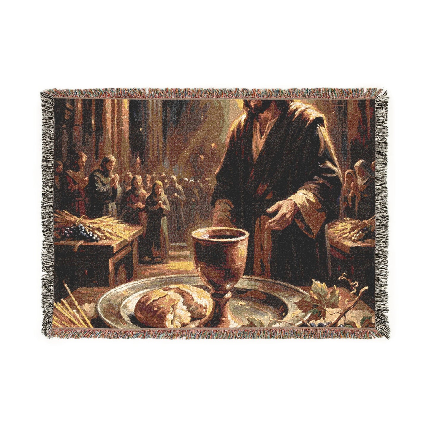 “The Harvest of Faith - Communion Still Life” - Woven Blanket