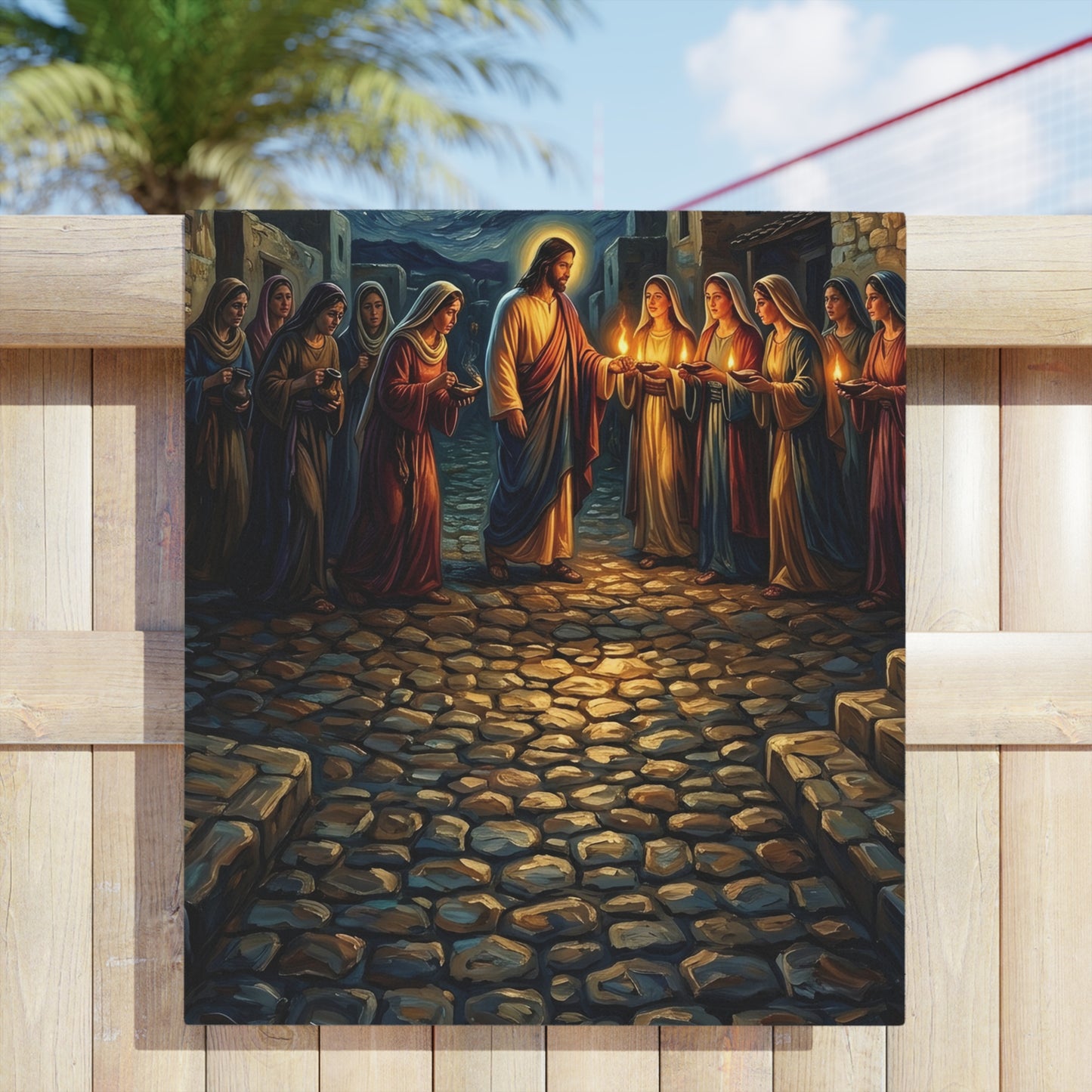 “Be Ready - Ten Virgins in Midnight Darkness” - Beach Towel
