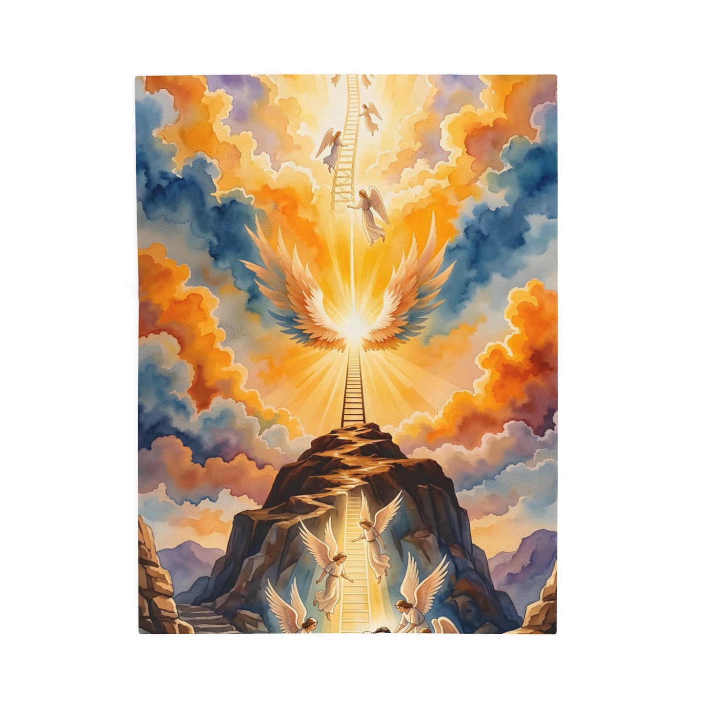 “Jacob's Gate - Angels Ascending and Descending” - Plush Blanket