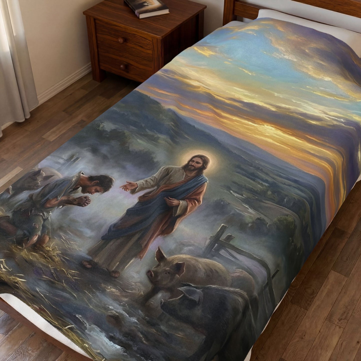 “Turning Point - The Prodigal Son's Repentance” - Plush Blanket