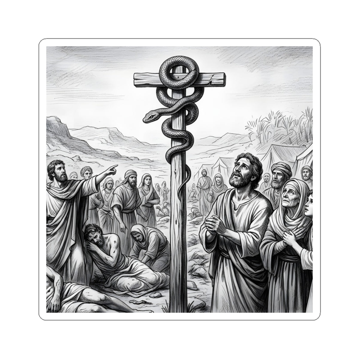 “Look and Live - The Bronze Serpent Heals” - Sticker