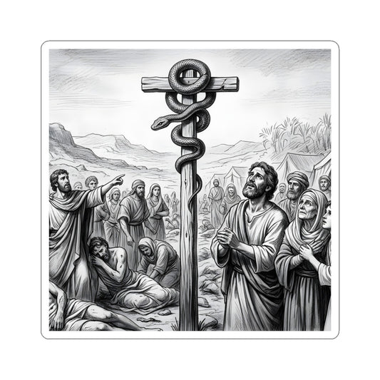“Look and Live - The Bronze Serpent Heals” - Sticker