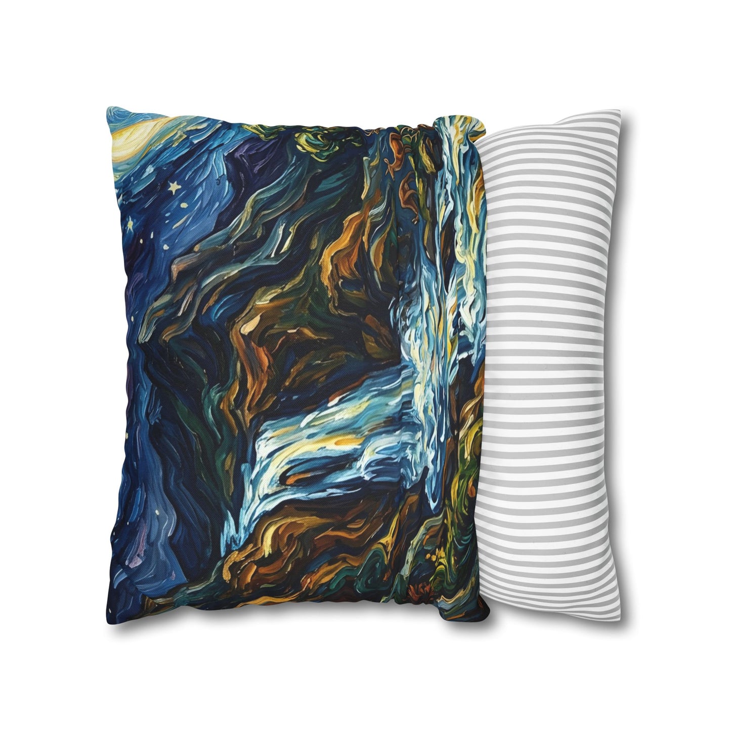 “Streams of Living Water - Deer at a Moonlit Waterfall” - Pillowcase