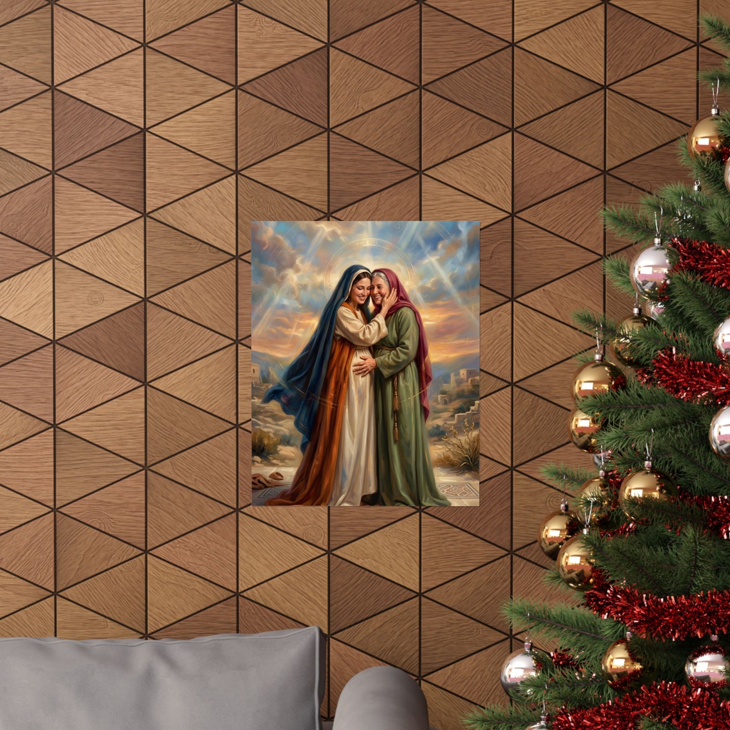 “Blessed Among Women - Mary and Elizabeth Embrace” - Poster