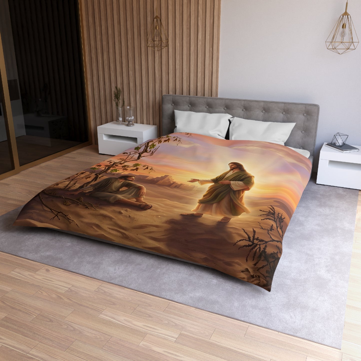 “Withered Vine - Jonah's Lesson in Mercy” - Duvet Cover