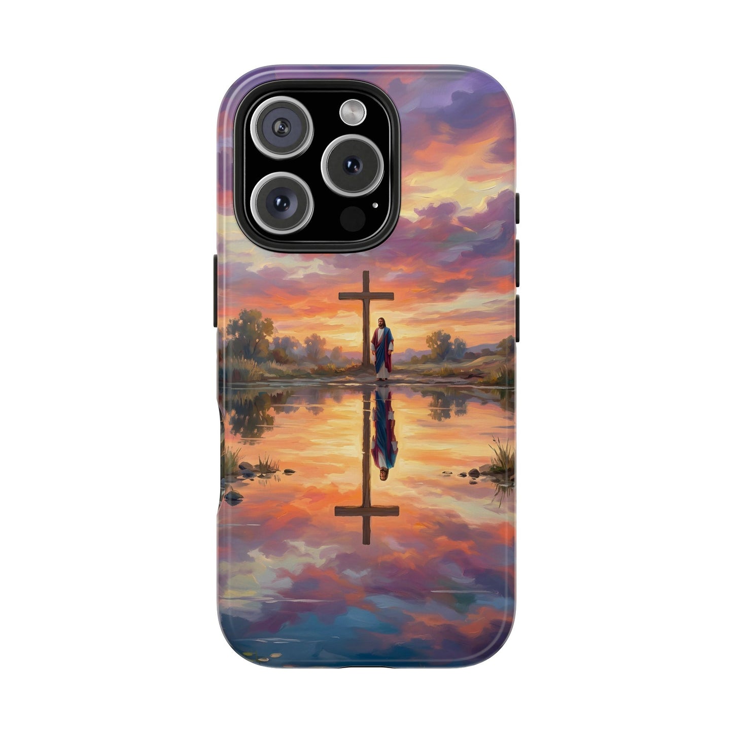 “Living Water - Cross Reflected at Dawn” - Phone Case