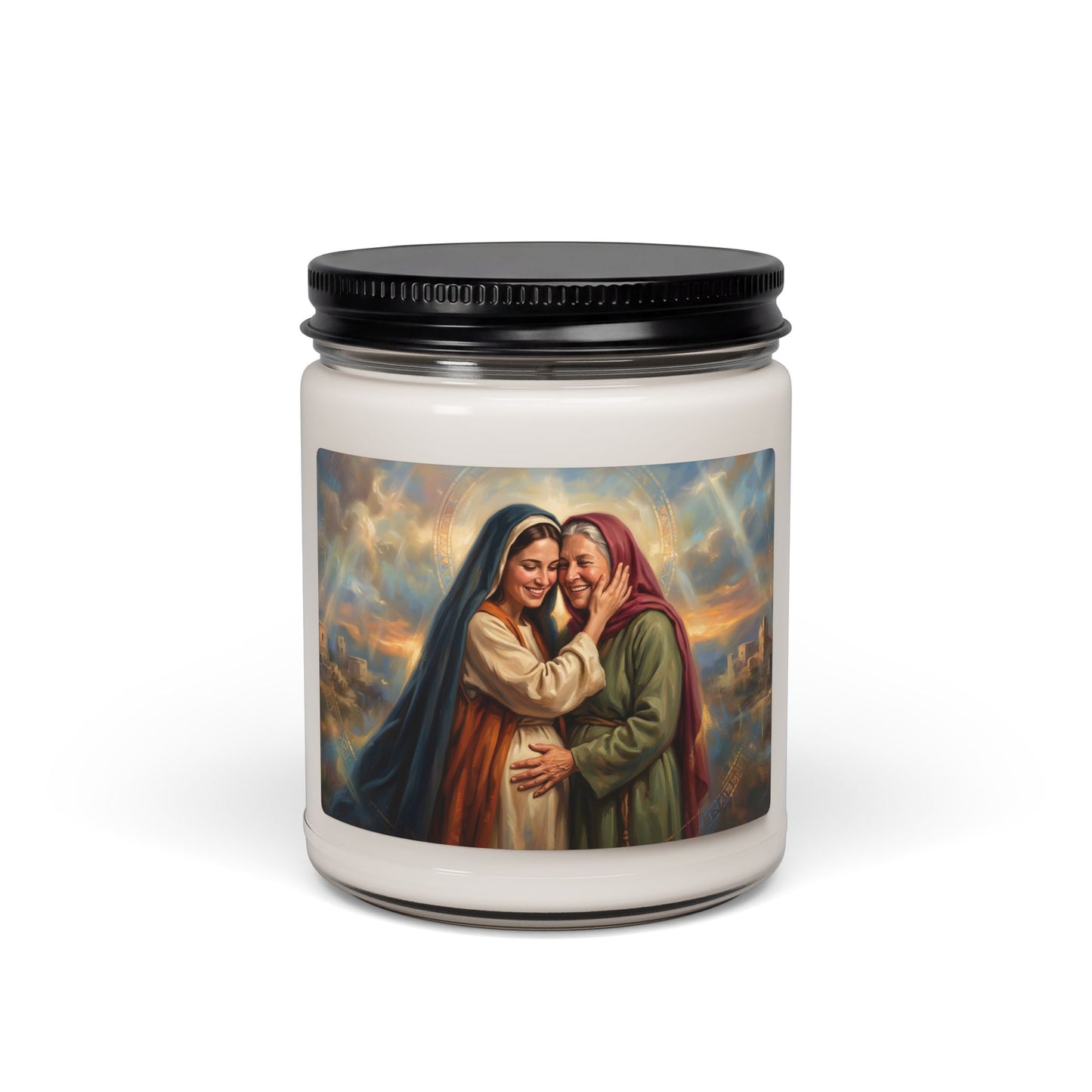 “Blessed Among Women - Mary and Elizabeth Embrace” - Scented Candle