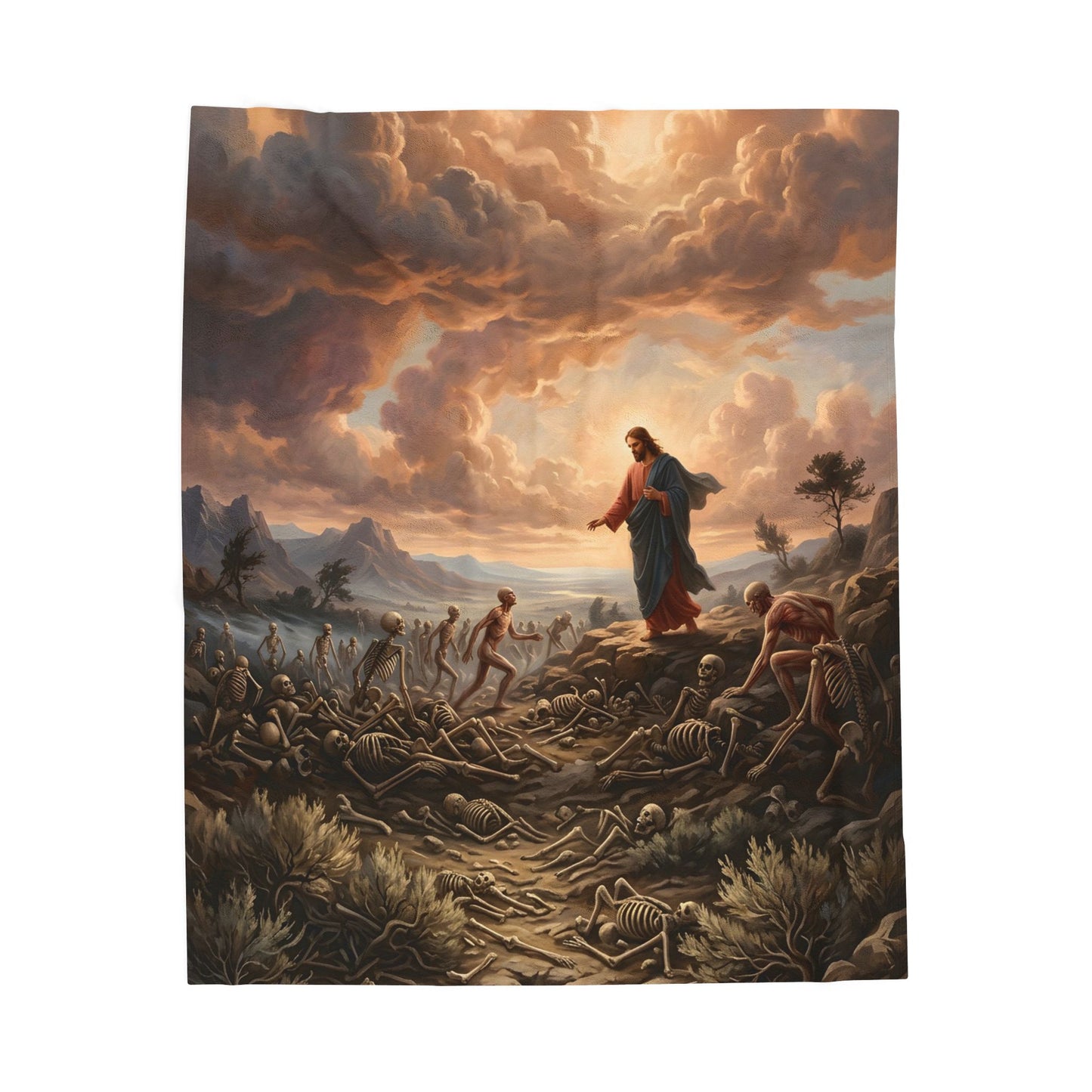 “Valley of Dry Bones - Ezekiel 37 Resurrection” - Plush Blanket