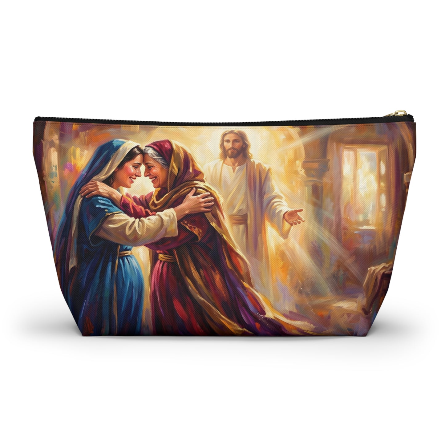 “Divine Embrace - Mary and Elizabeth's Joyful Meeting” - Accessory Pouch