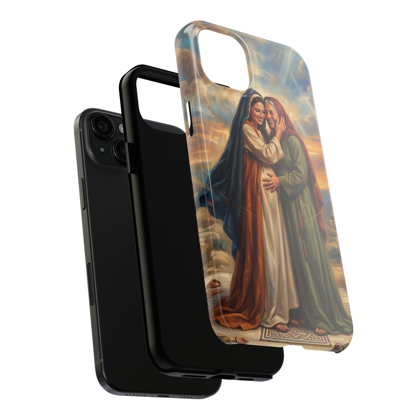 “Blessed Among Women - Mary and Elizabeth Embrace” - Phone Case
