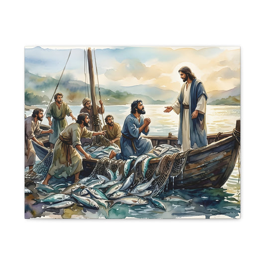 “Cast Your Nets - The Miraculous Catch” - Canvas Art