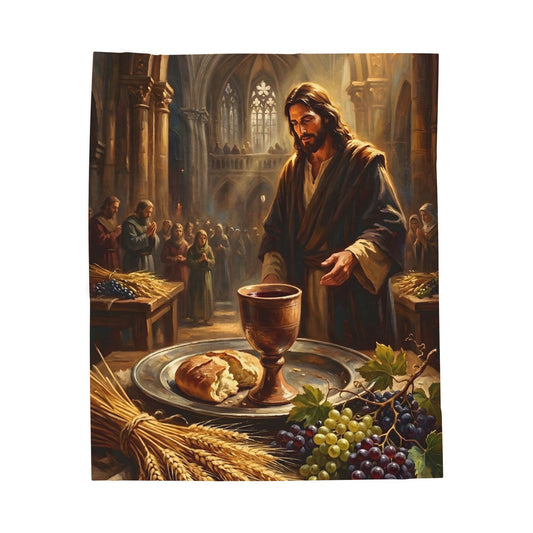 “The Harvest of Faith - Communion Still Life” - Plush Blanket