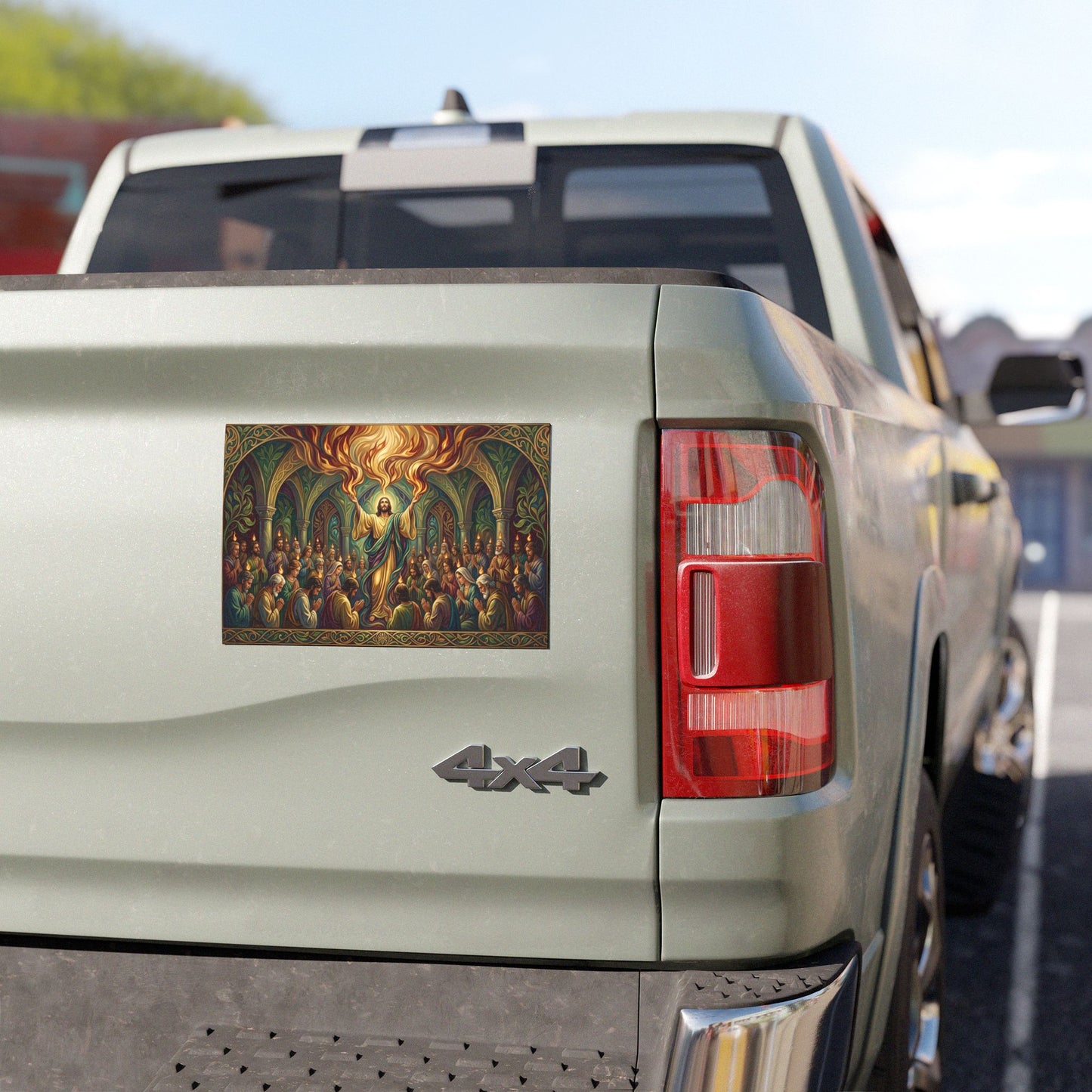 “Spirit Poured Out - Pentecost Flames Descending” - Car Magnet