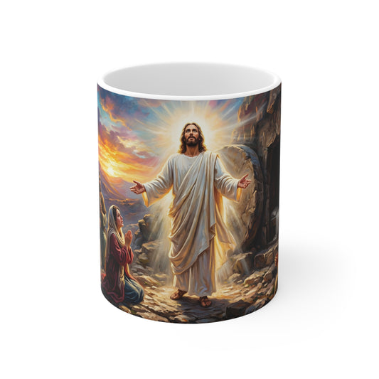 “He Is Risen - The Empty Tomb at Dawn” - Coffee Mug