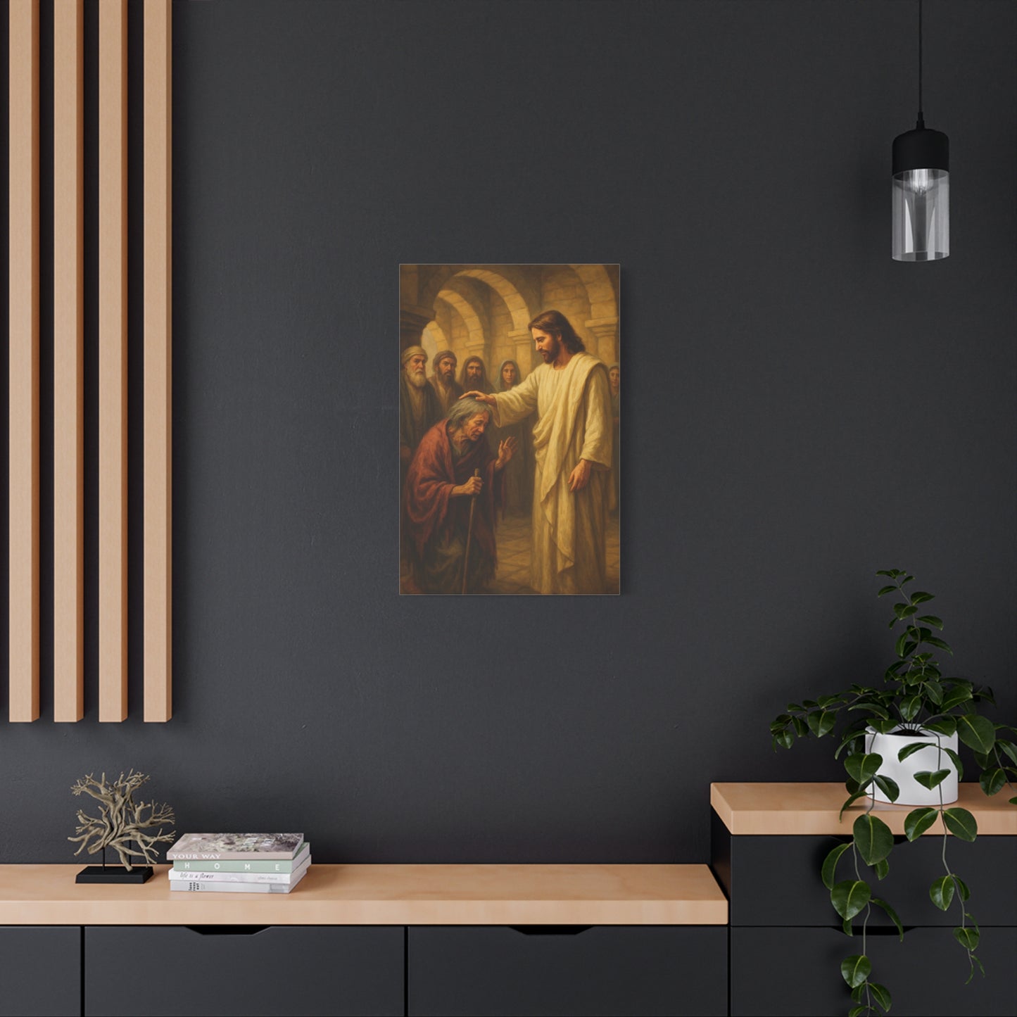“Jesus Heals the Woman Bent for 18 Years – Luke 13:10–17” - Canvas Art