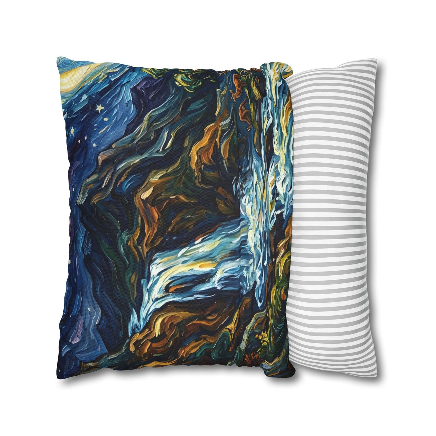 “Streams of Living Water - Deer at a Moonlit Waterfall” - Pillowcase